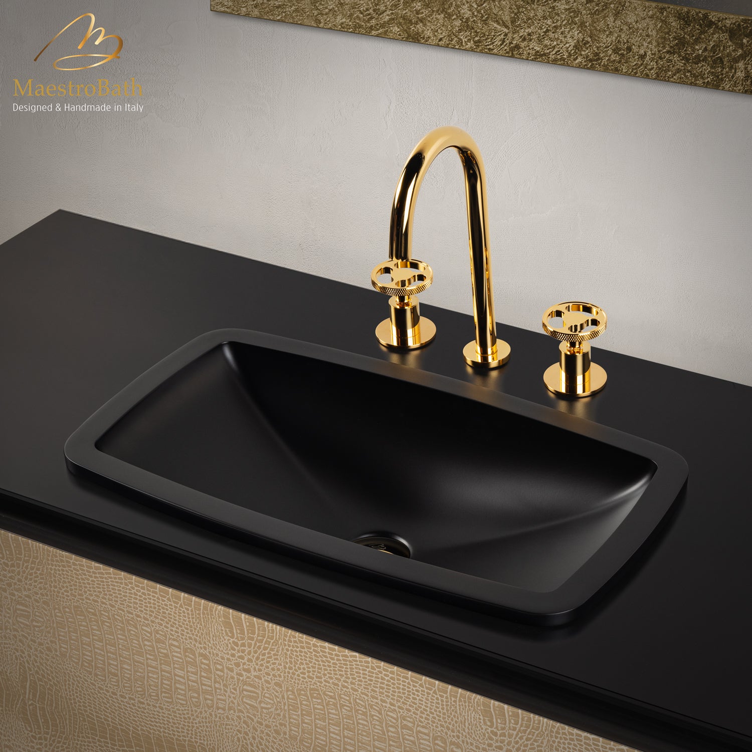 Country 3-Hole Luxury Bathroom Faucet #color_polished gold