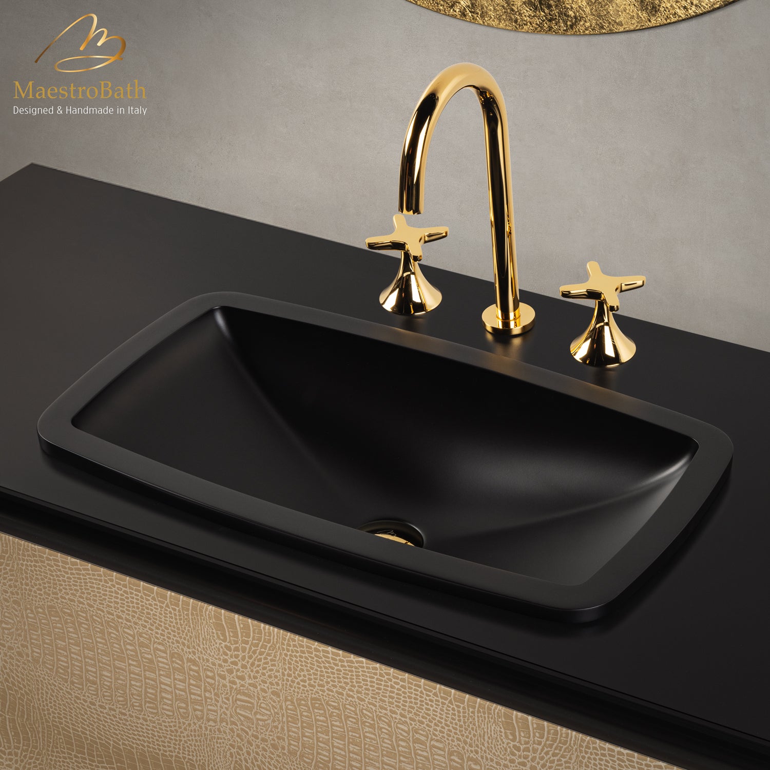 Fioritura Luxury 3-hole Bathroom Faucet #color_polished gold