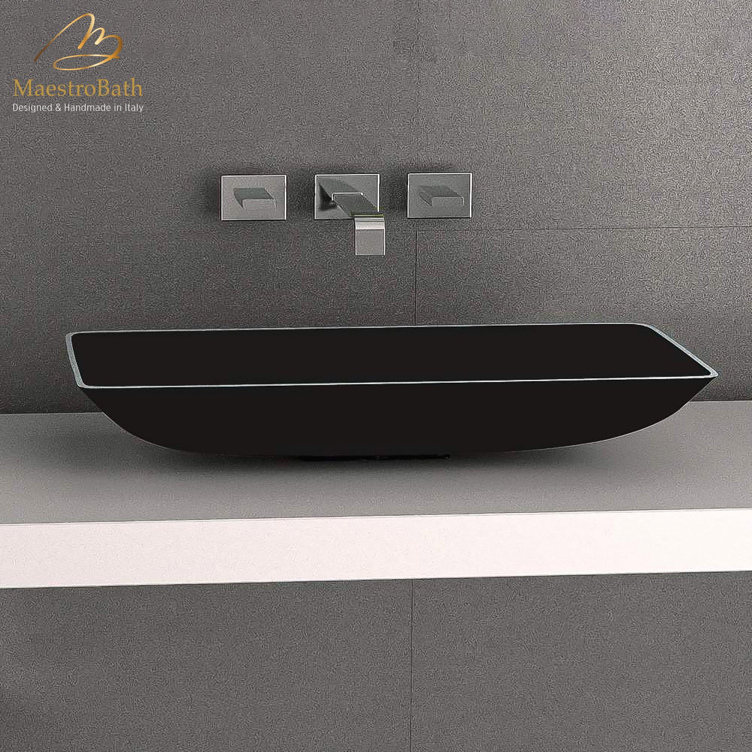Alumix Nek Rectangular Vessel Sink #color_black