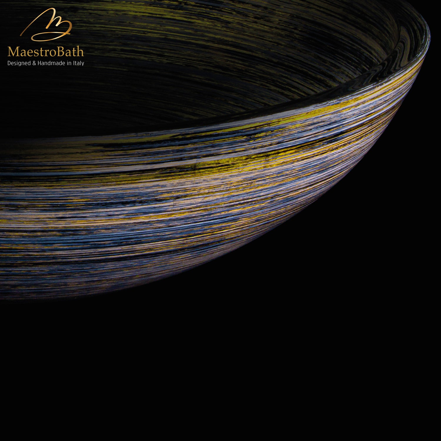 Atelier Graffiti Black Silver Ivory Designer Bath Sink #color_black silver ivory