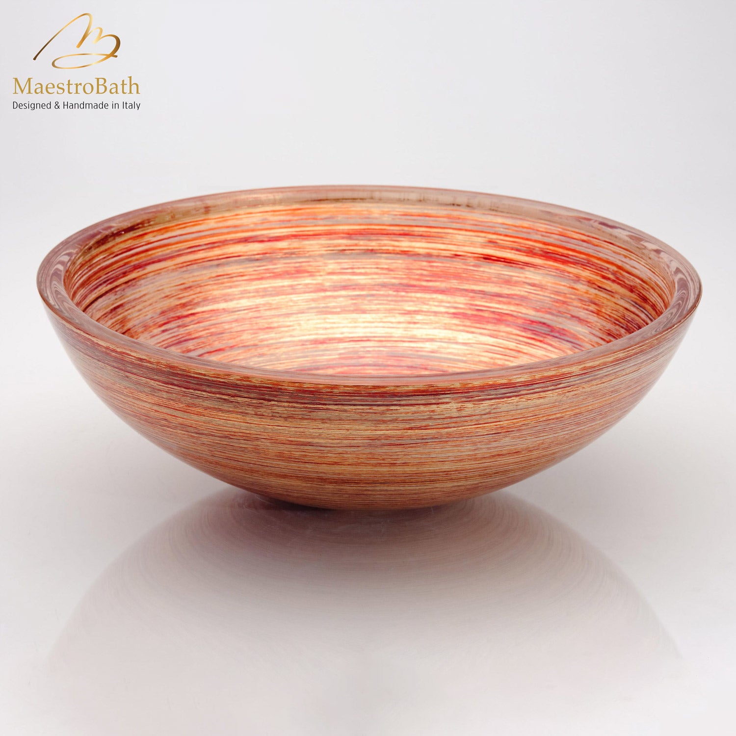 Florance Glass Vessel Sink #color_red gold ivory
