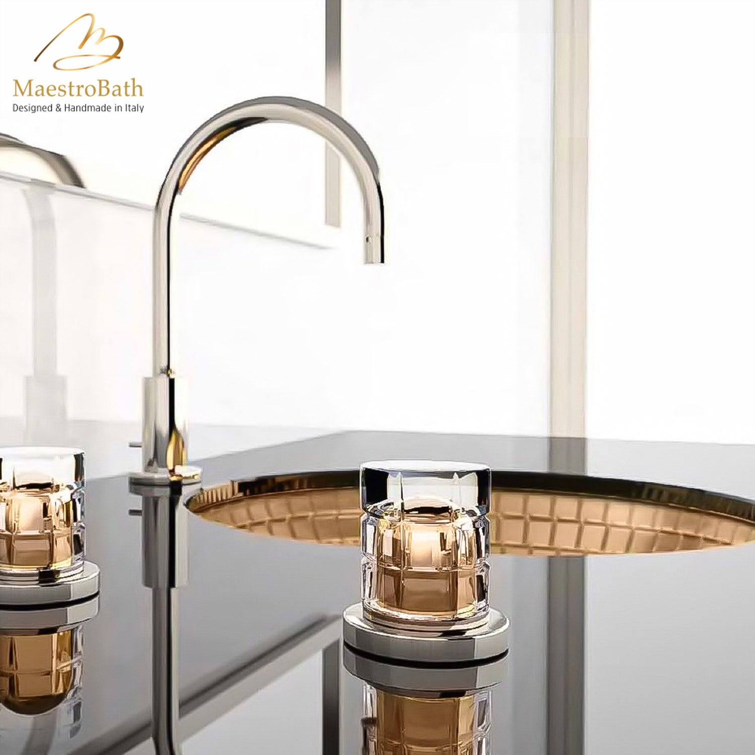 Mosaic Undermount Glass #color_gold rose