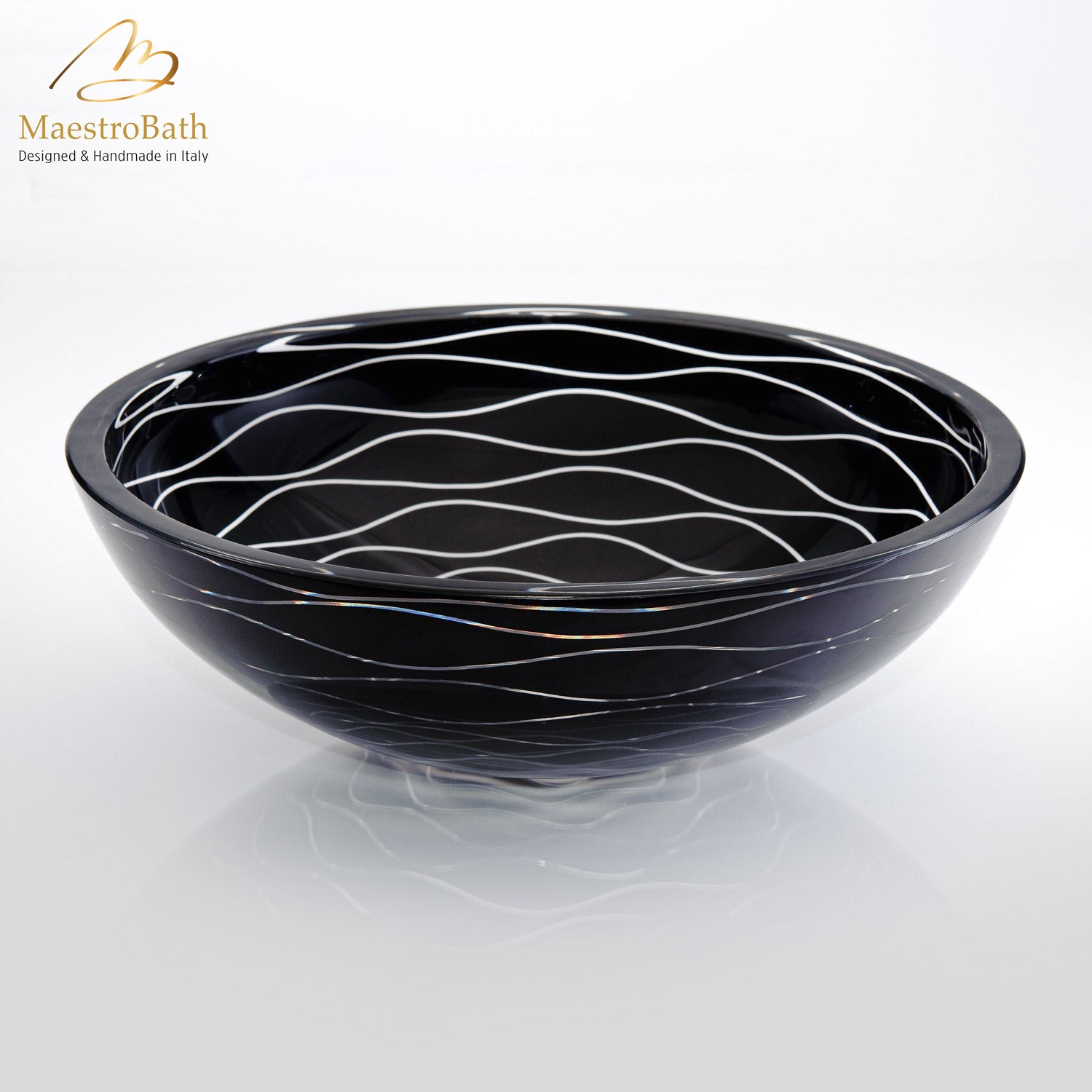 VetroFreddo Wave Black Vessel Sink #color_black