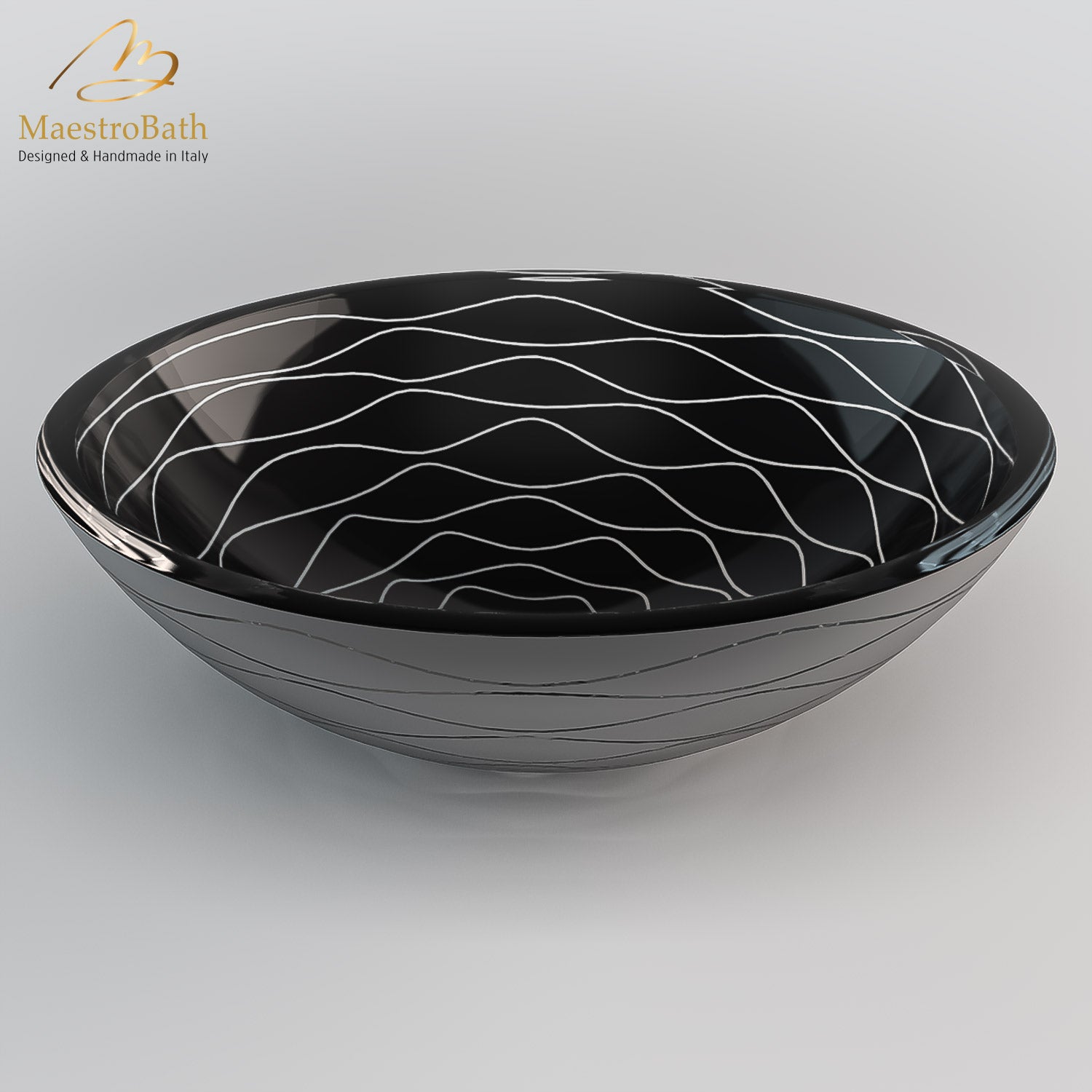 VetroFreddo Wave Black Vessel Sink #color_black