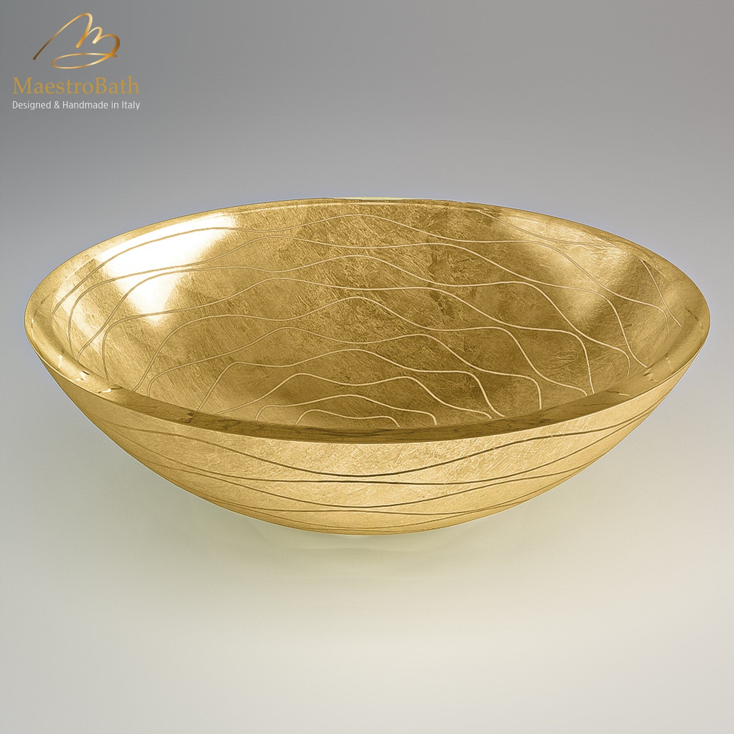 VetroFreddo Wave Gold Vessel Sink #color_gold