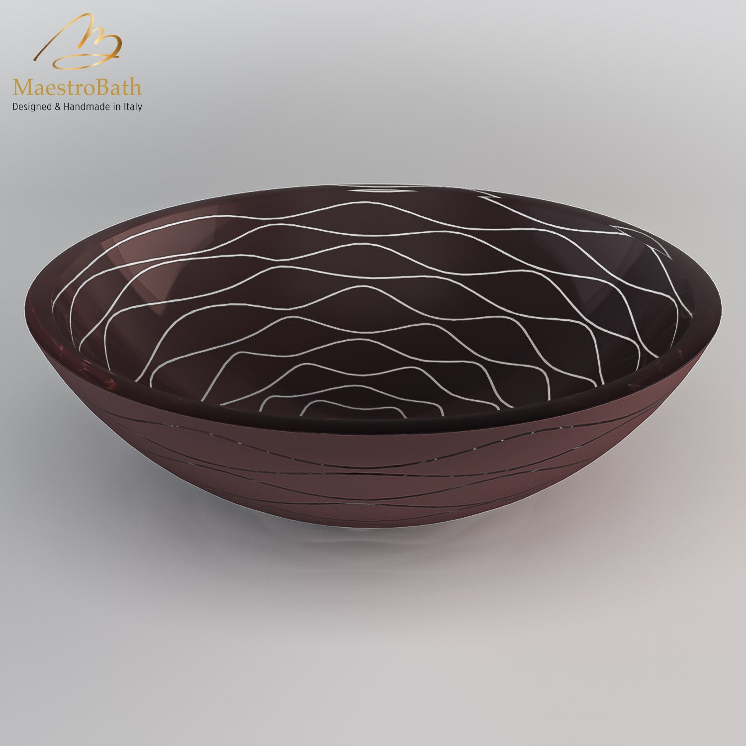 VetroFreddo Wave Moka Vessel Sink #color_moka