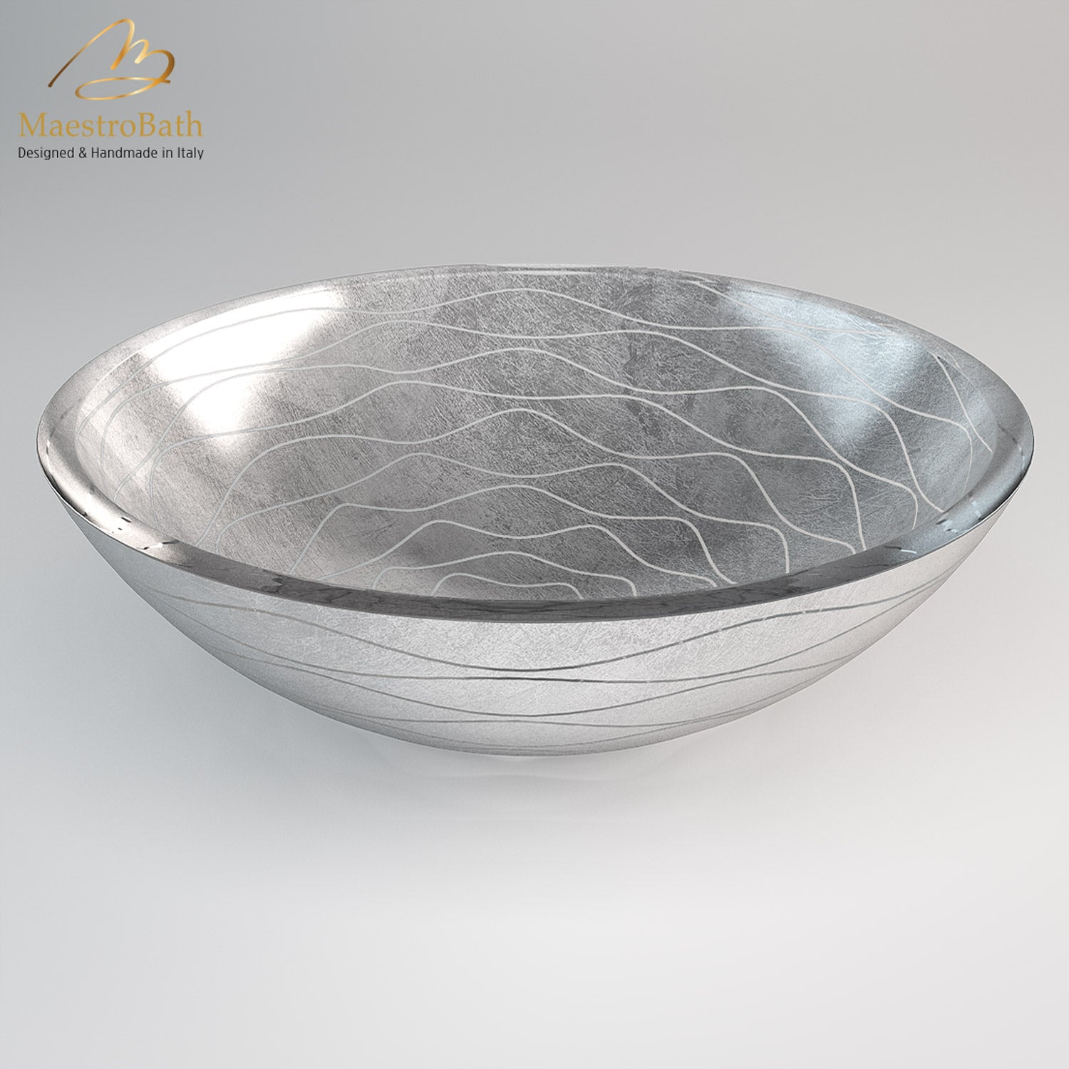 VetroFreddo Wave Silver Vessel Sink #color_silver