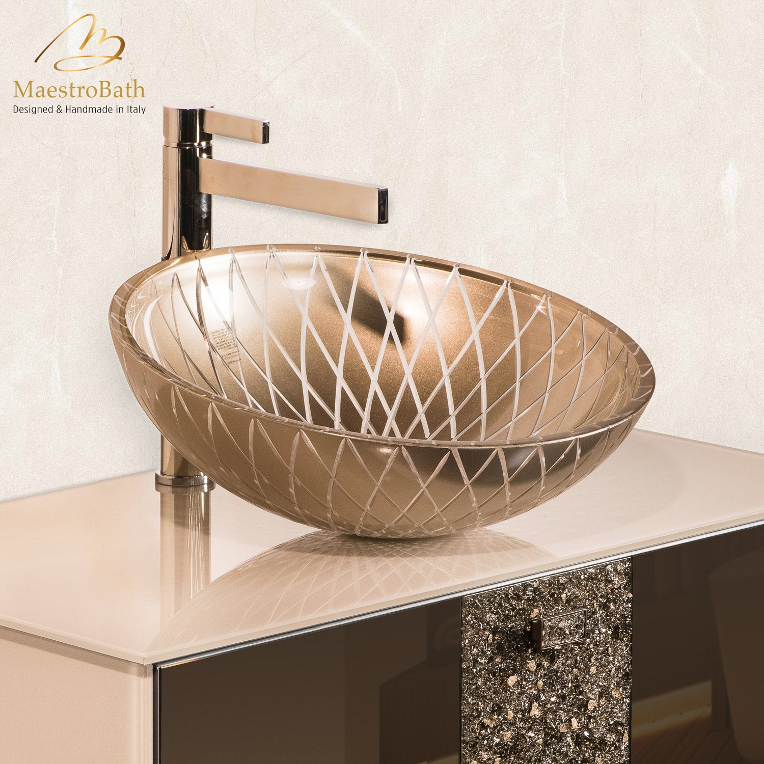 Designer Vessel Sink #color_champagne transparent