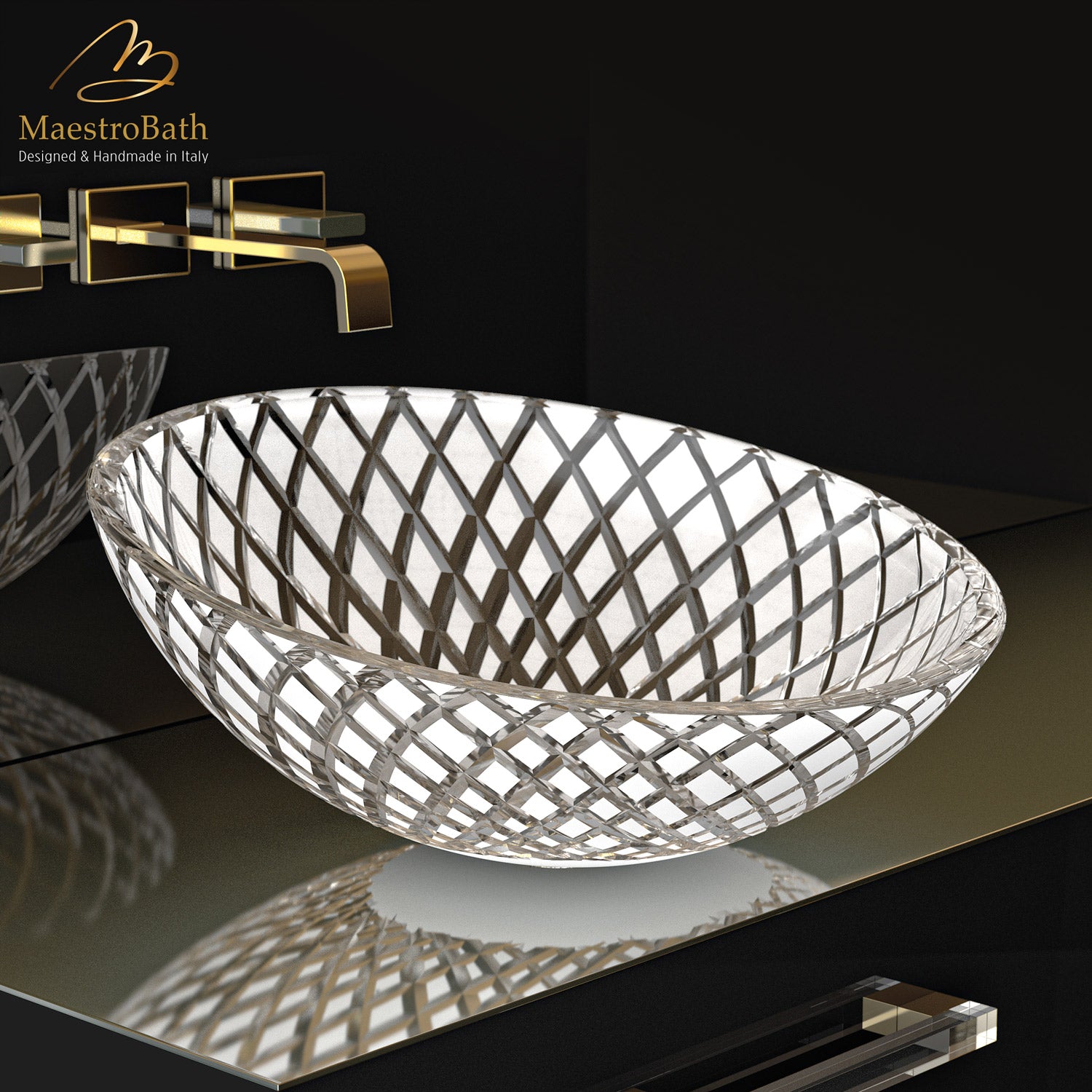 Designer Vessel Sink #color_white transparent