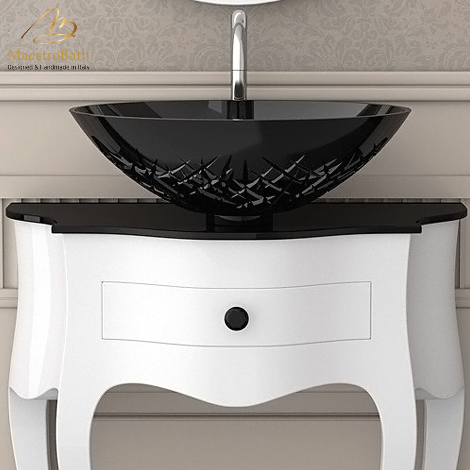 Small Crystal Vessel Bathroom Sink #color_black