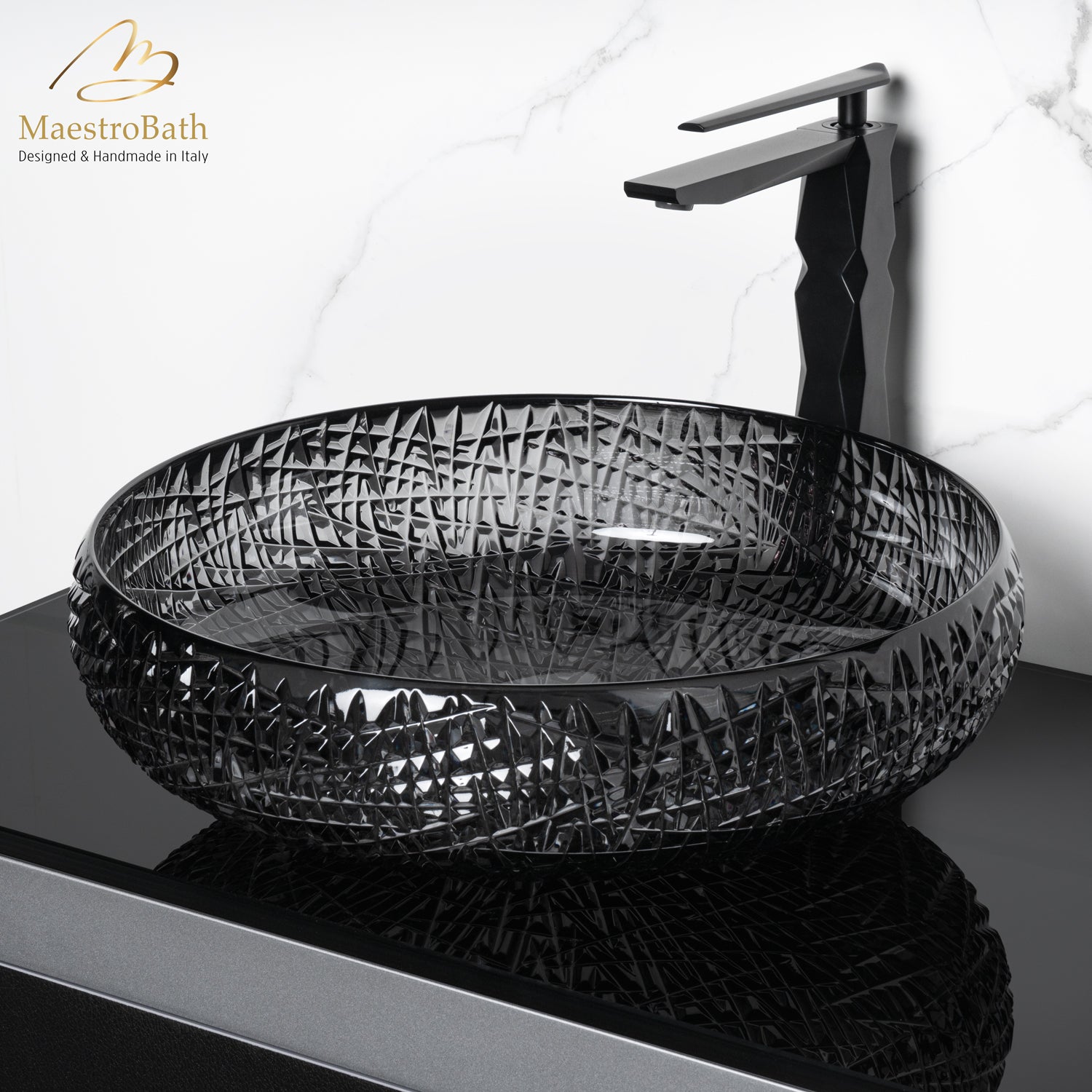 Scenia Crystal Round Bathroom Sink #color_grey