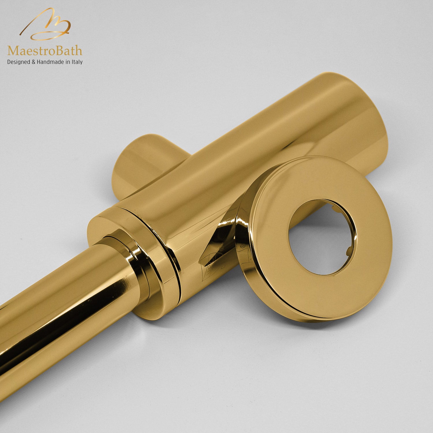 Modern Cylinder Trap And Flange Kit | Polished Brass