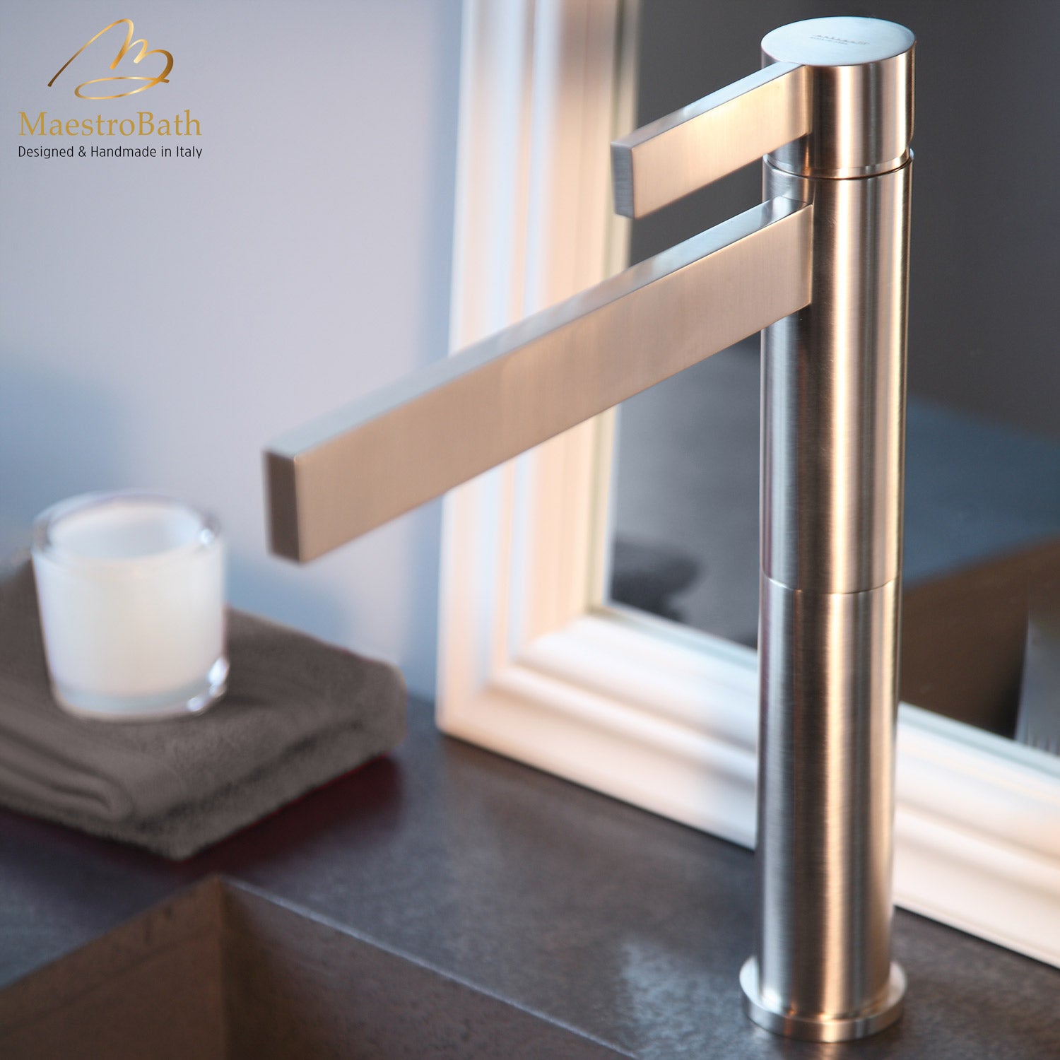 Caso Brushed Nickel Designer Bathroom Faucet #color_brushed nickel
