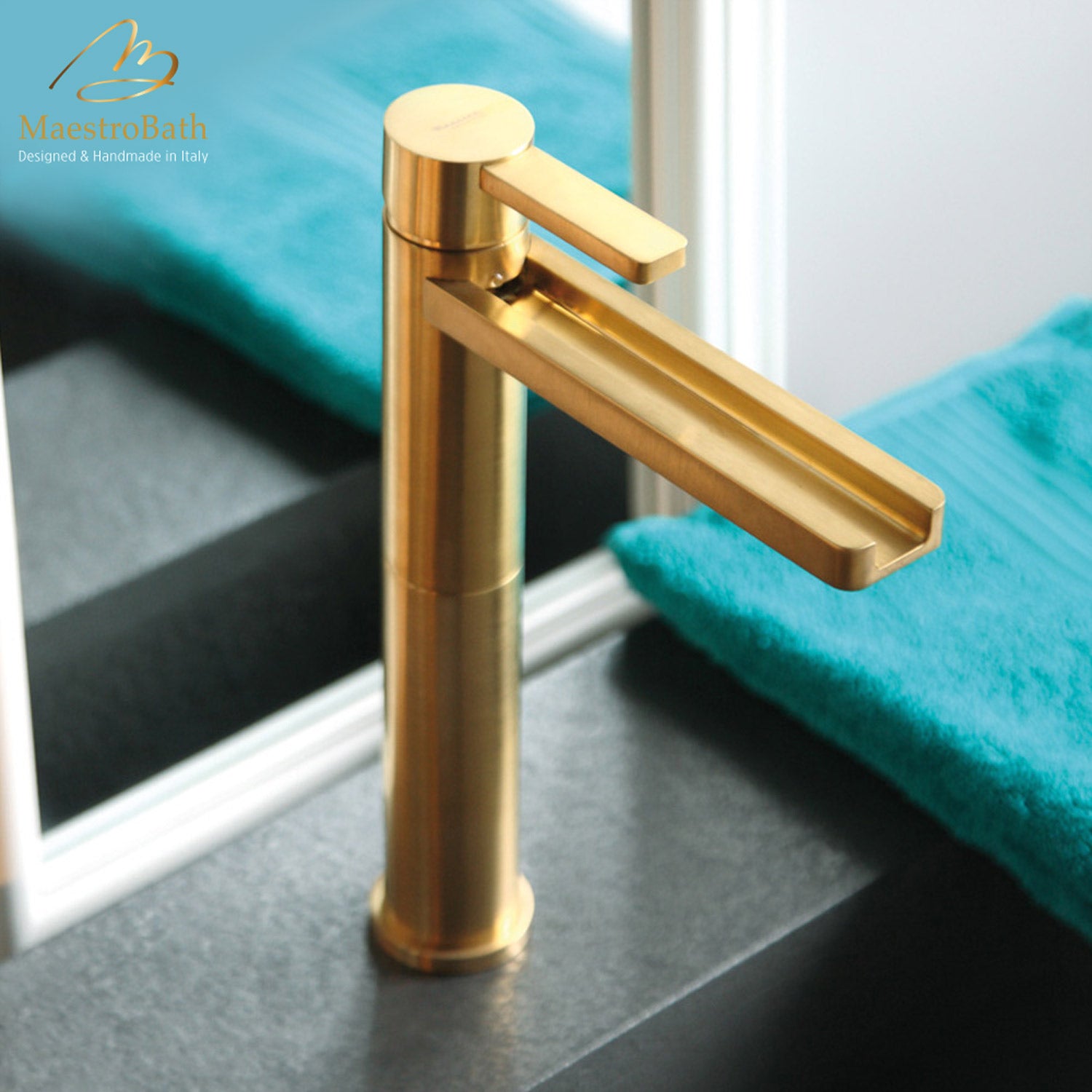 Aqua Brushed Gold Luxury Bathroom Faucet #color_brushed gold