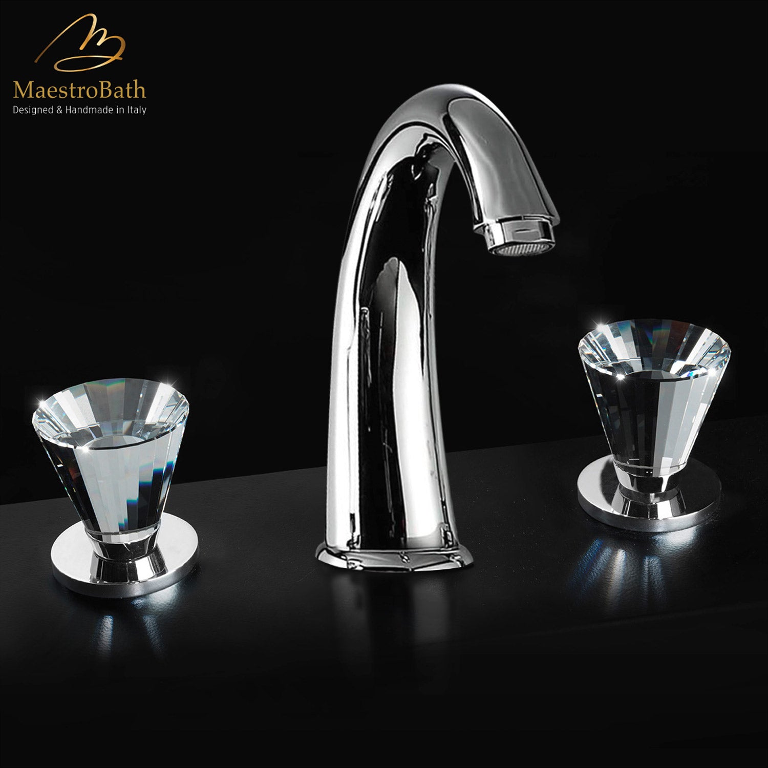 Artik 3-Hole Polished Chrome Luxury Bathroom Faucet #color_polished chrome