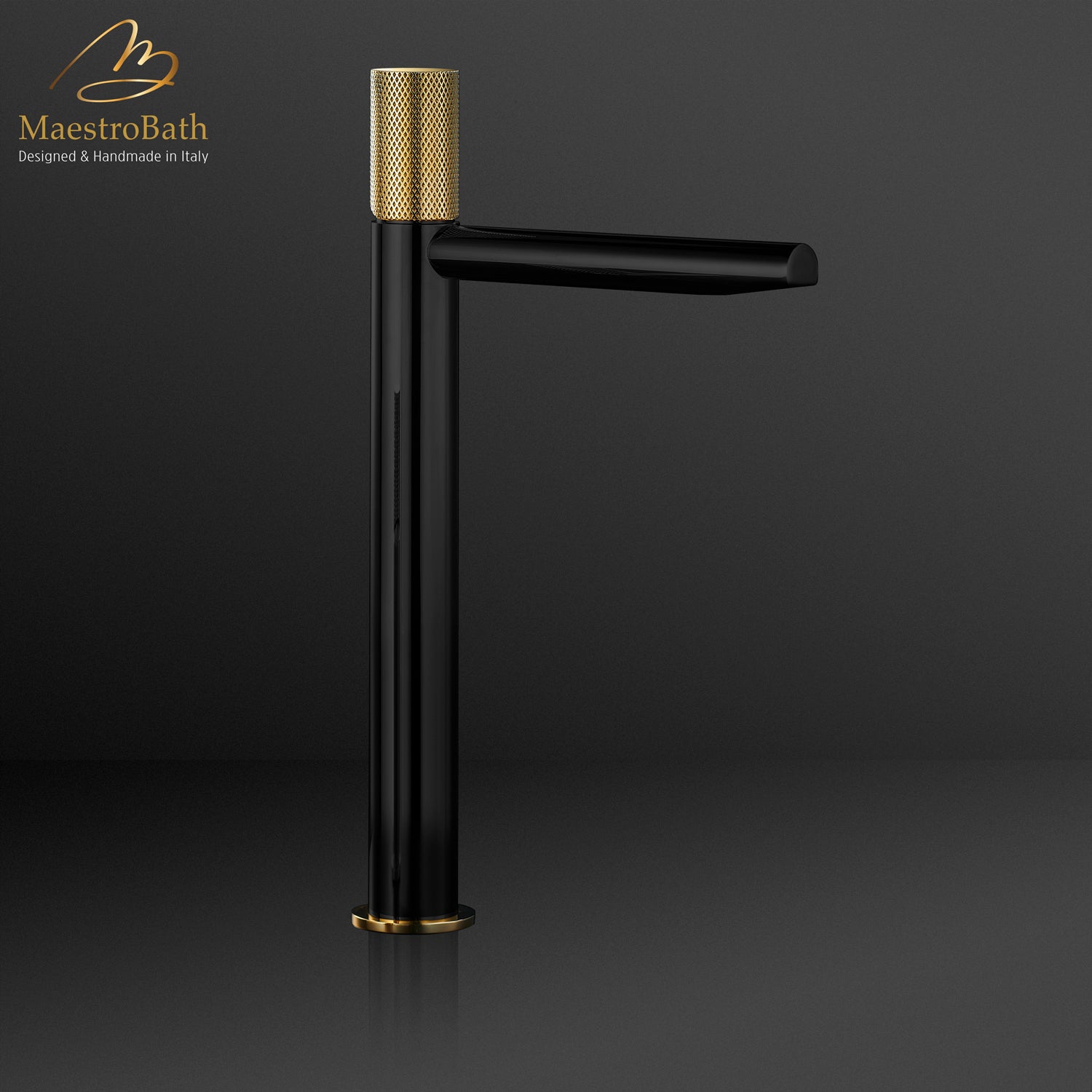 AUX High Bathroom Faucet | Polished Gold #Color_Gold and Black