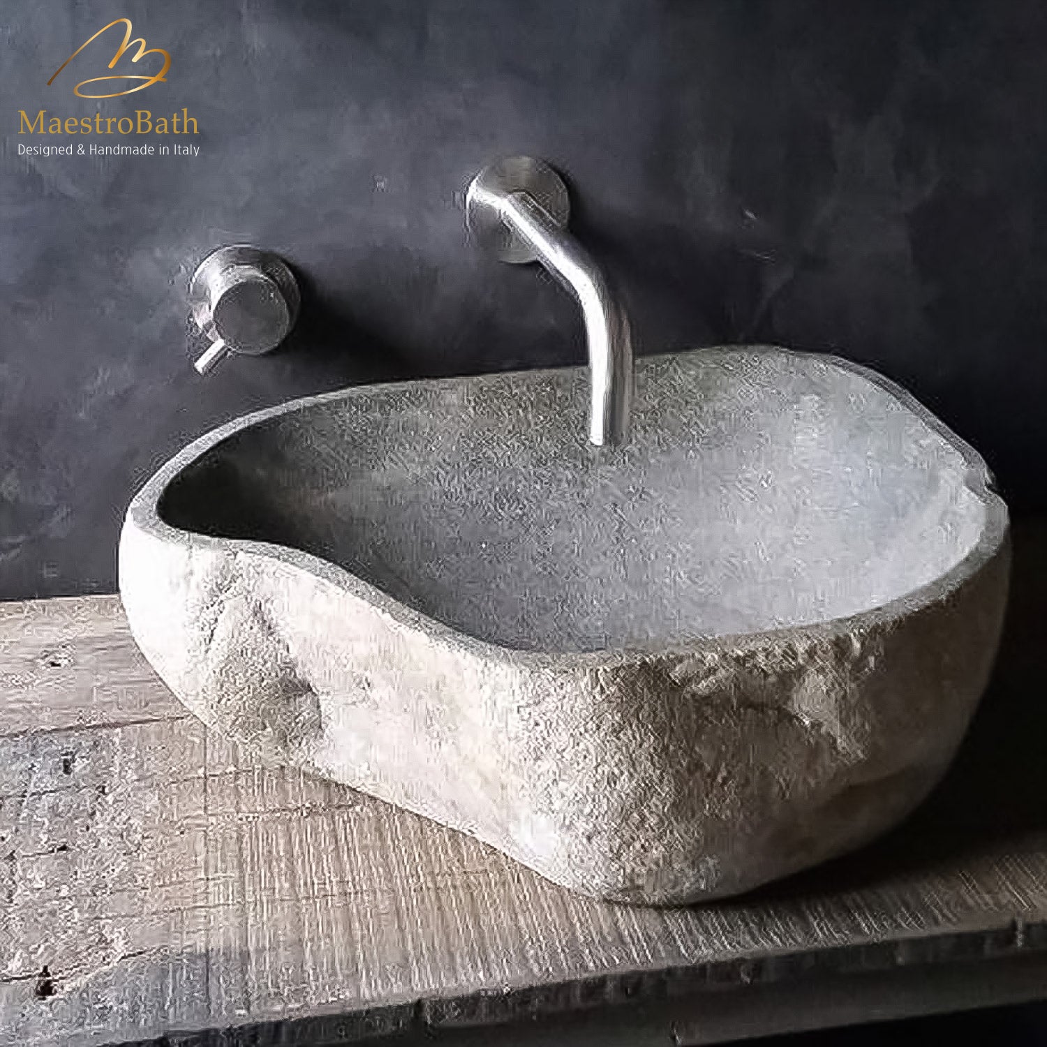 Modern Two-Hole Wall Mount Bathroom Faucet | Brushed Chrome #color_brushed chrome