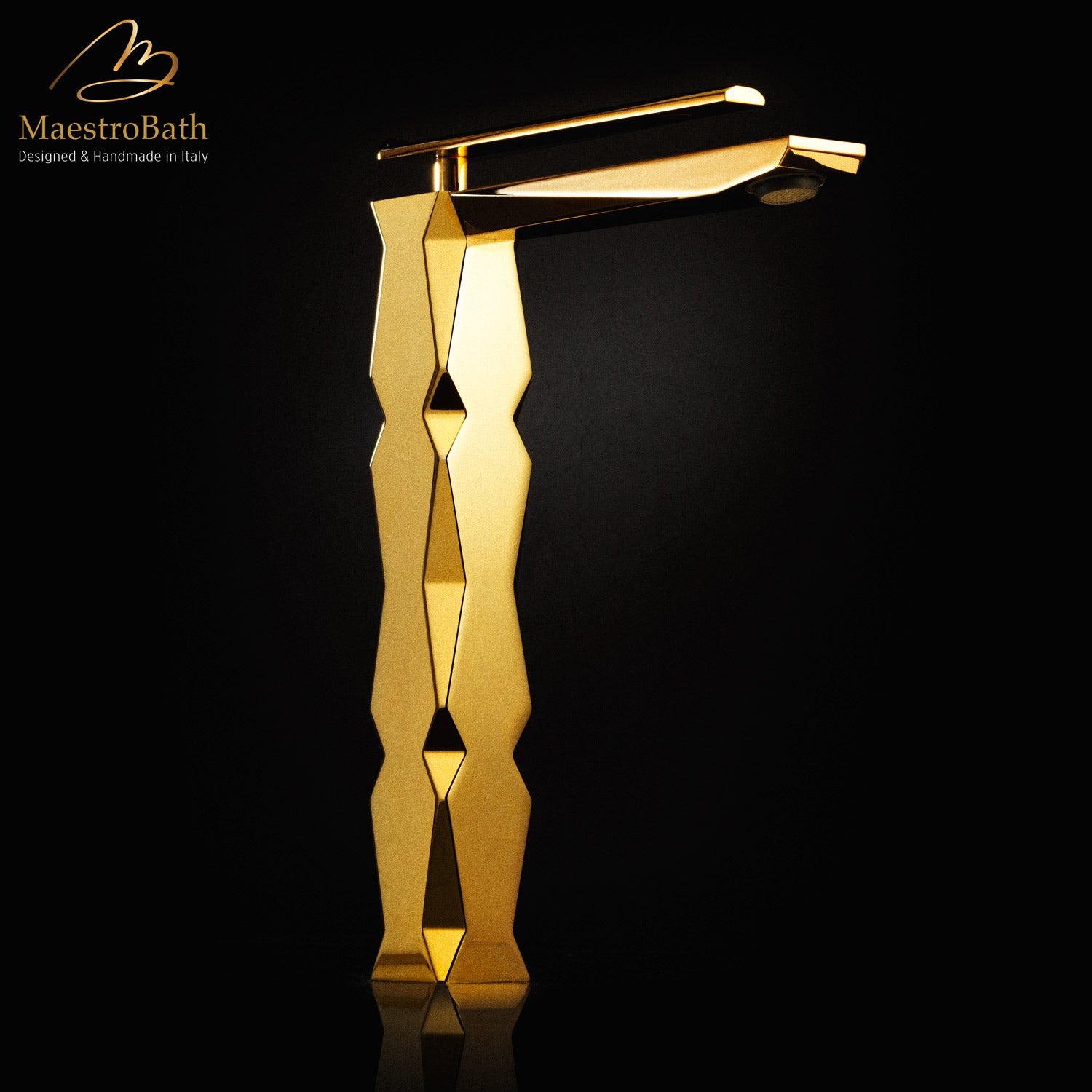 Ikon Brushed Gold Luxury Vessel Sink Faucet #color_brushed gold