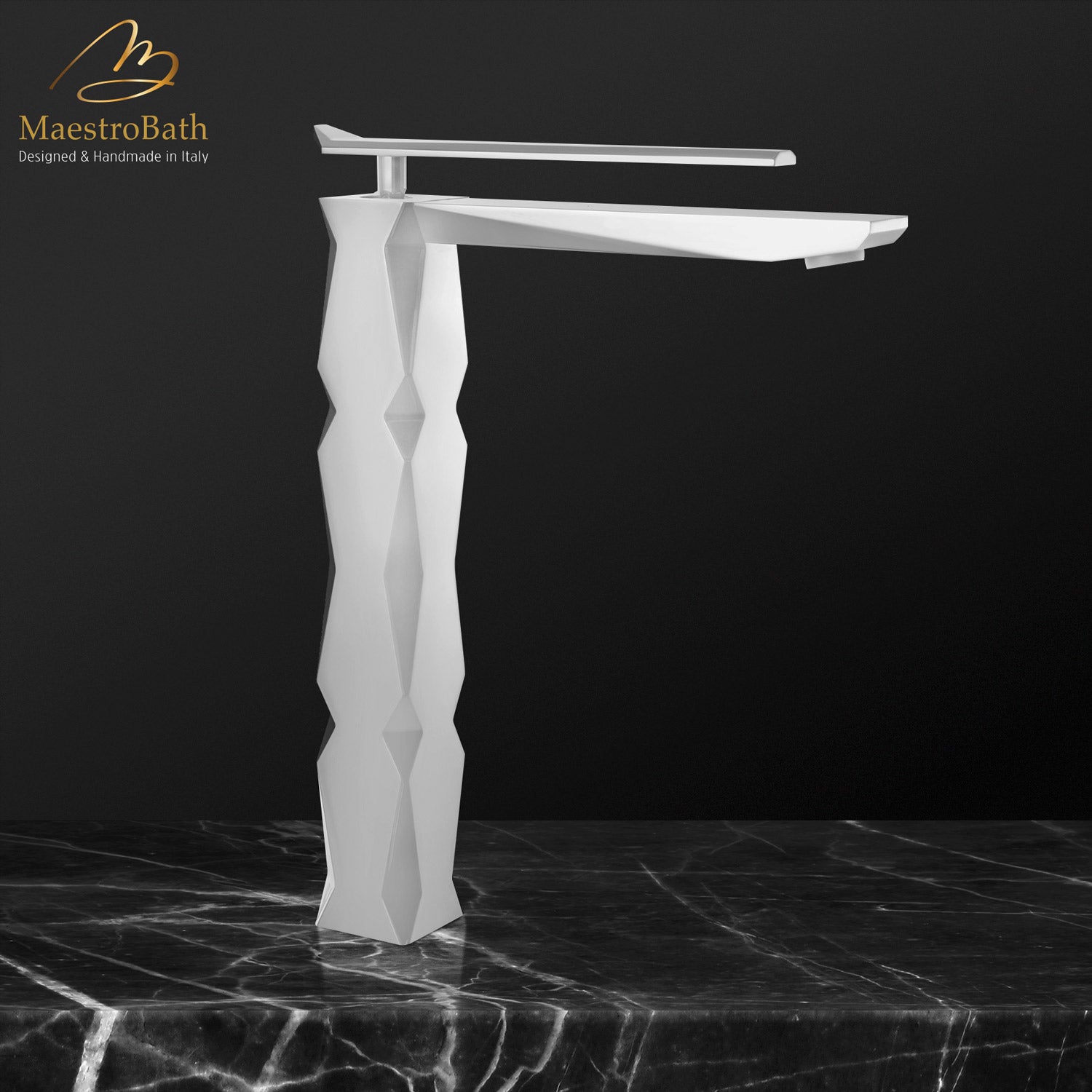 Ikon White Luxury Vessel Sink Faucet #color_white