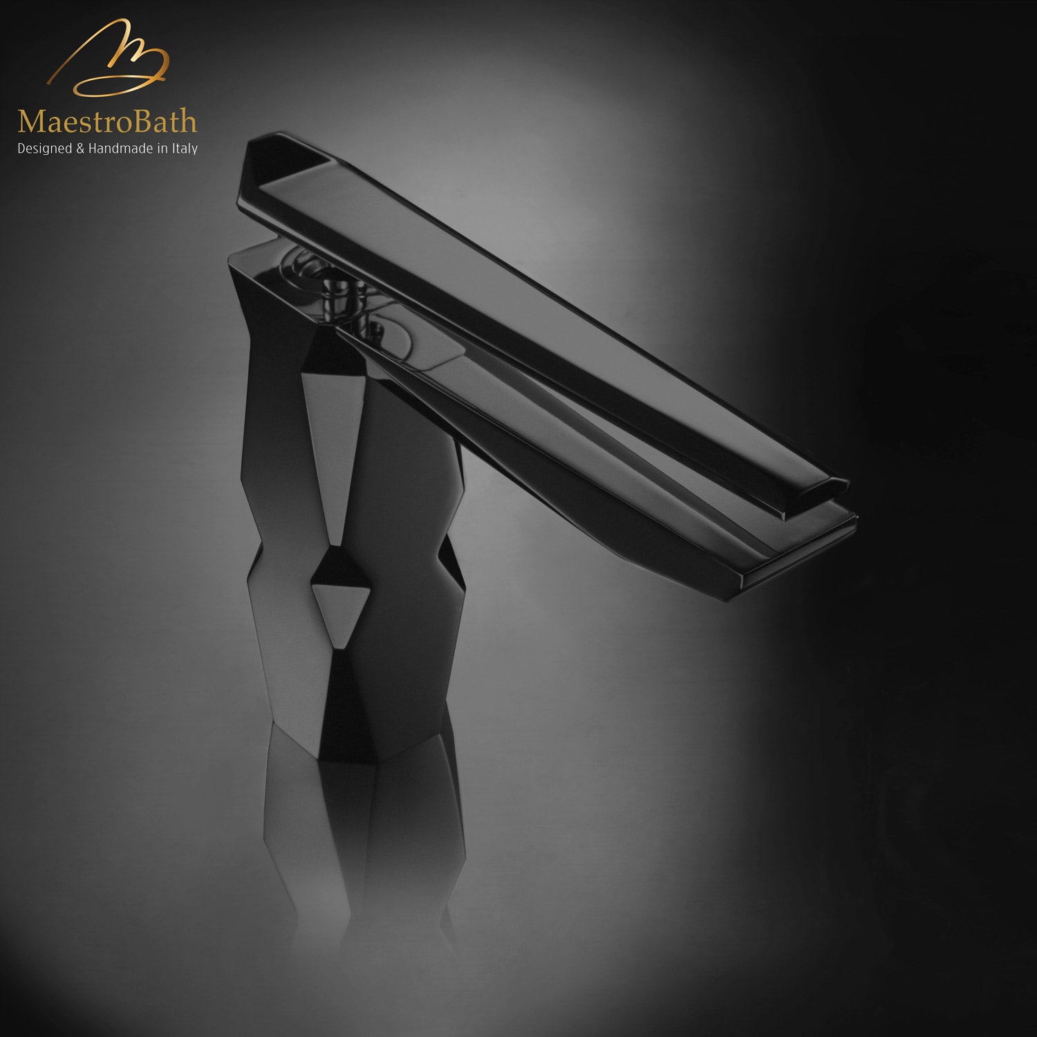 Ikon Black Luxury Vessel Sink Faucet #color_black