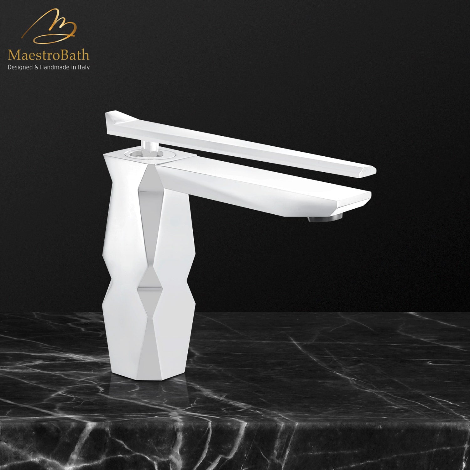 Ikon White Luxury Vessel Sink Faucet #color_white