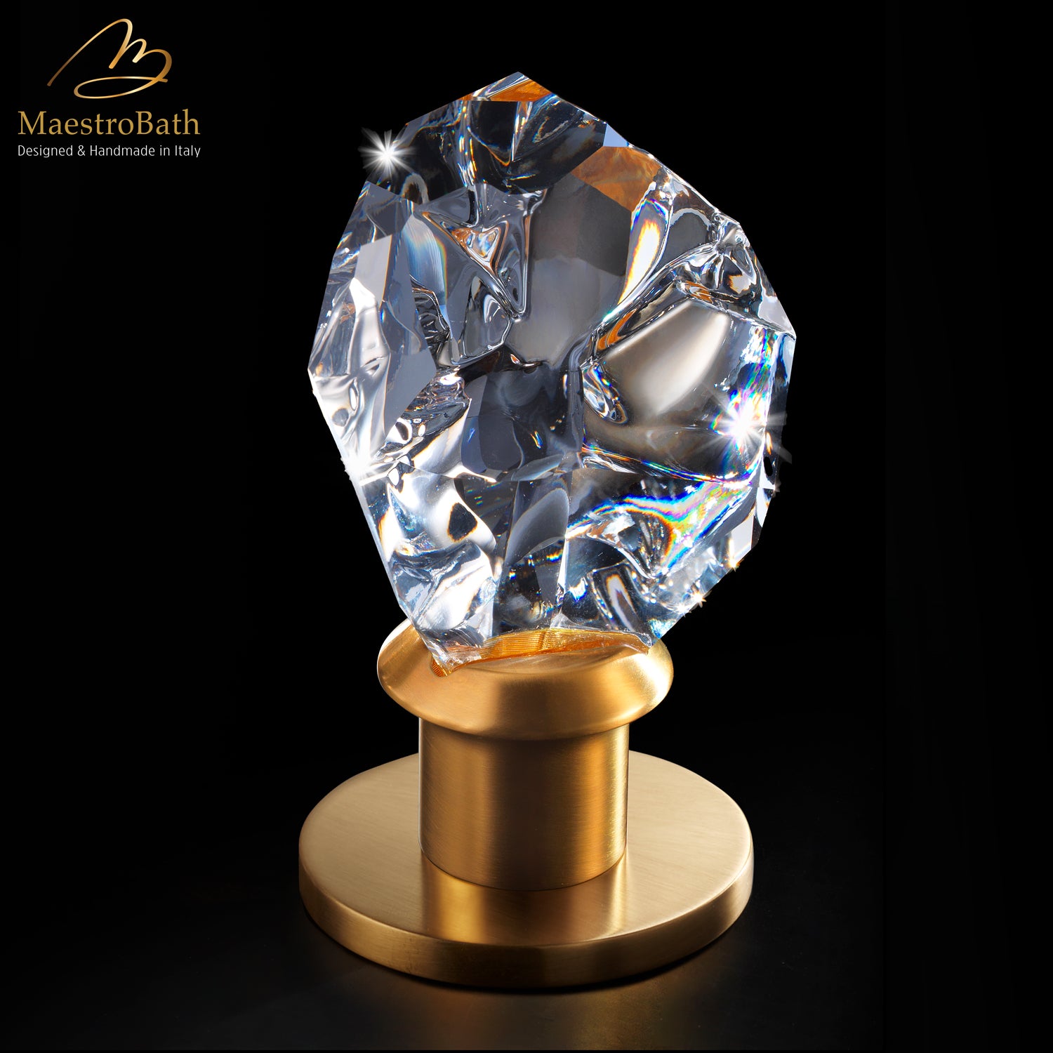 Lux Crystal 3-Hole Bathroom Faucet #color_brushed gold