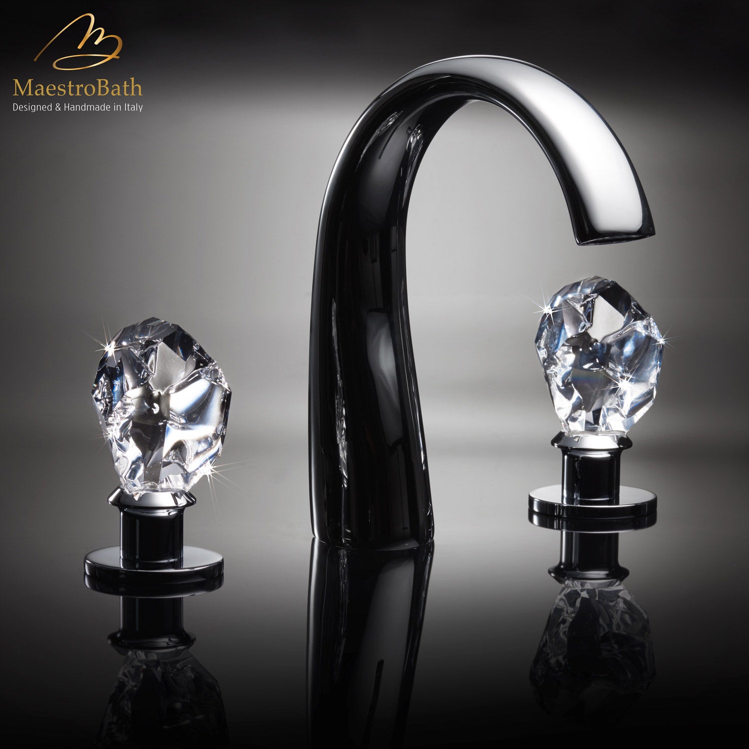 Lux Crystal 3-Hole Bathroom Faucet #color_polished chrome