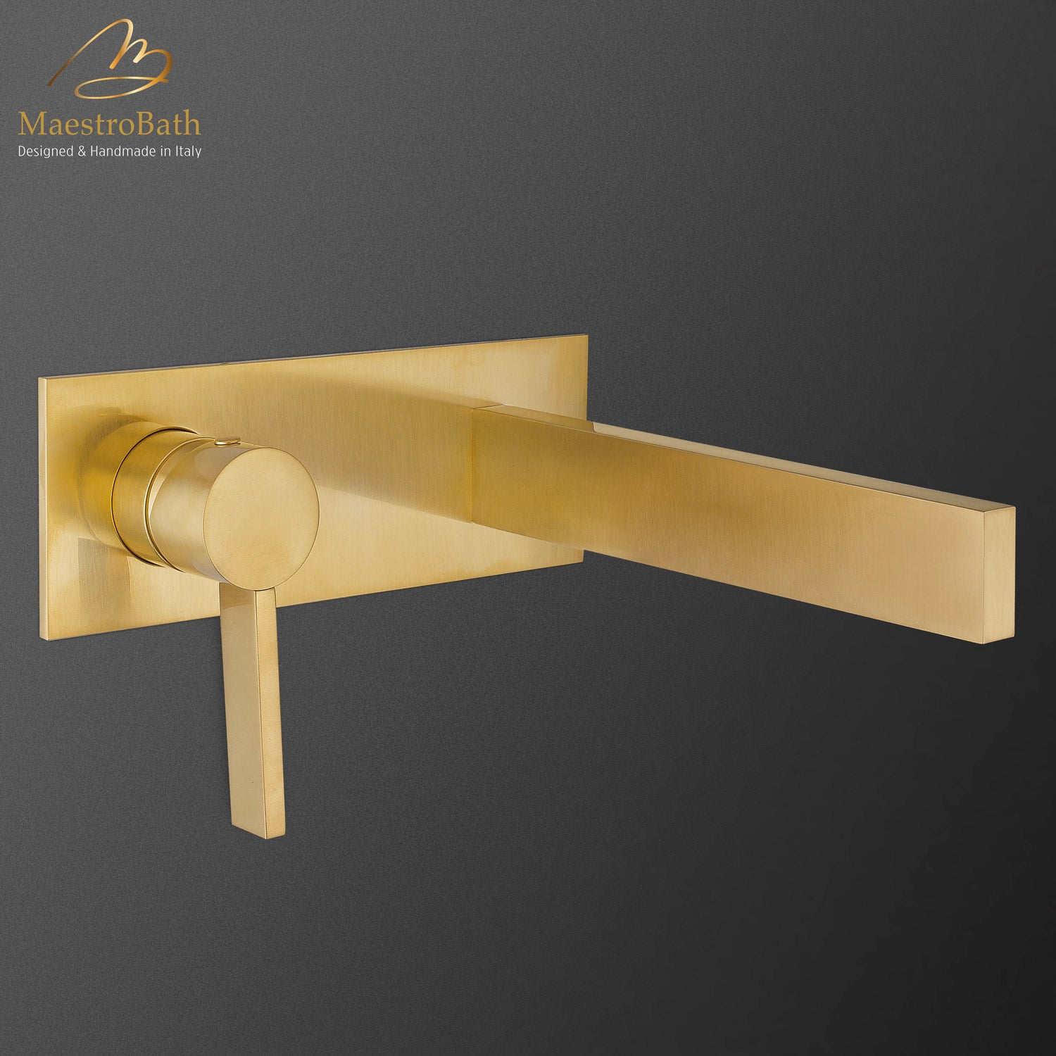 Luxury Wall Mount Bathroom Faucet Caso Brushed Gold #color_brushed gold