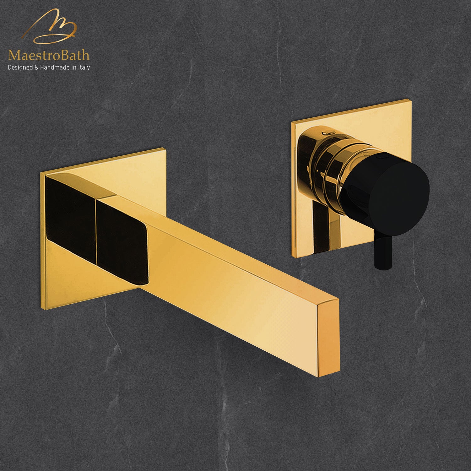 Ultra Modern Two Hole Bathroom Faucet | Polished Gold #color_polished gold