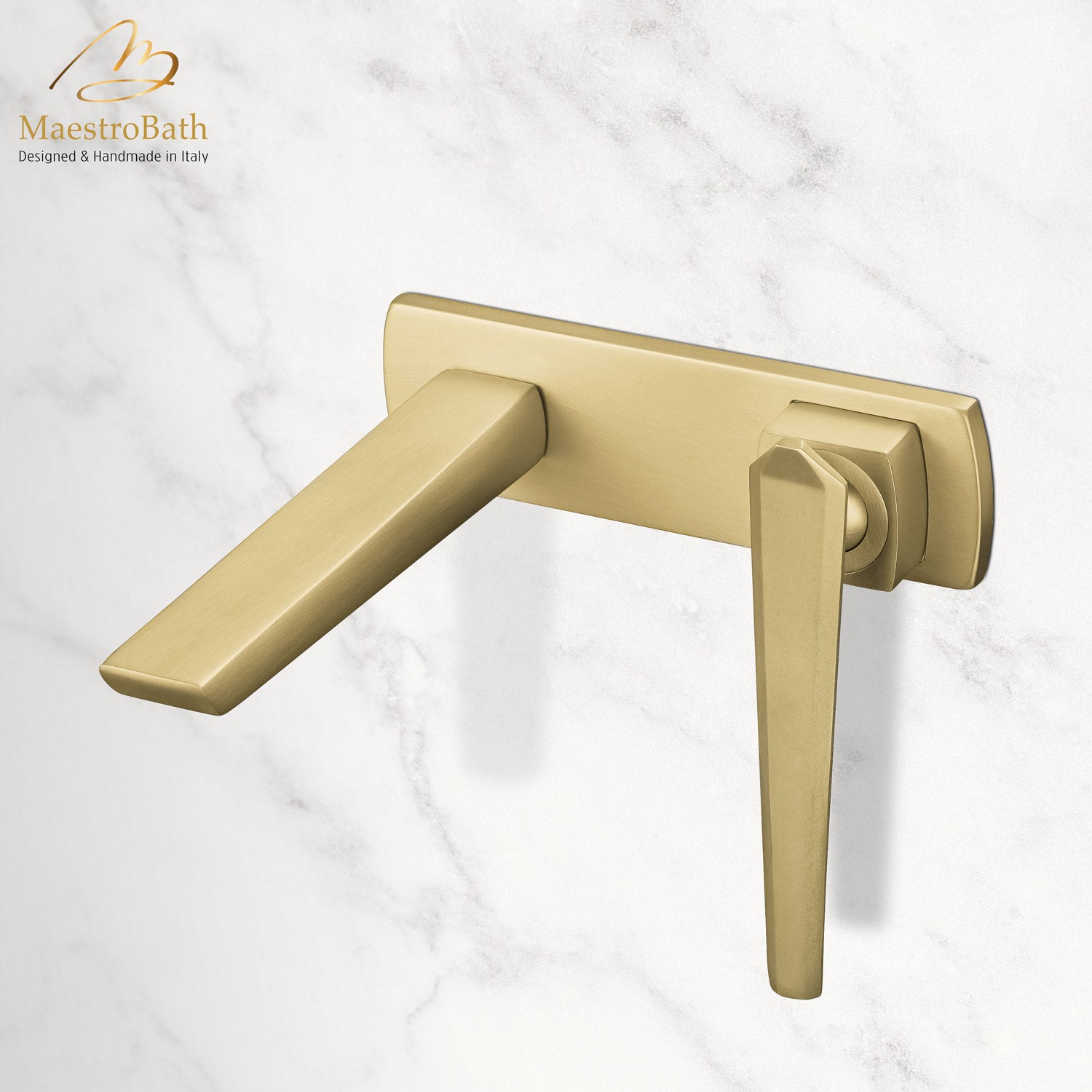 IKON Luxury Wall-Mount Bathroom Faucet | Brushed Gold #color_brushed gold