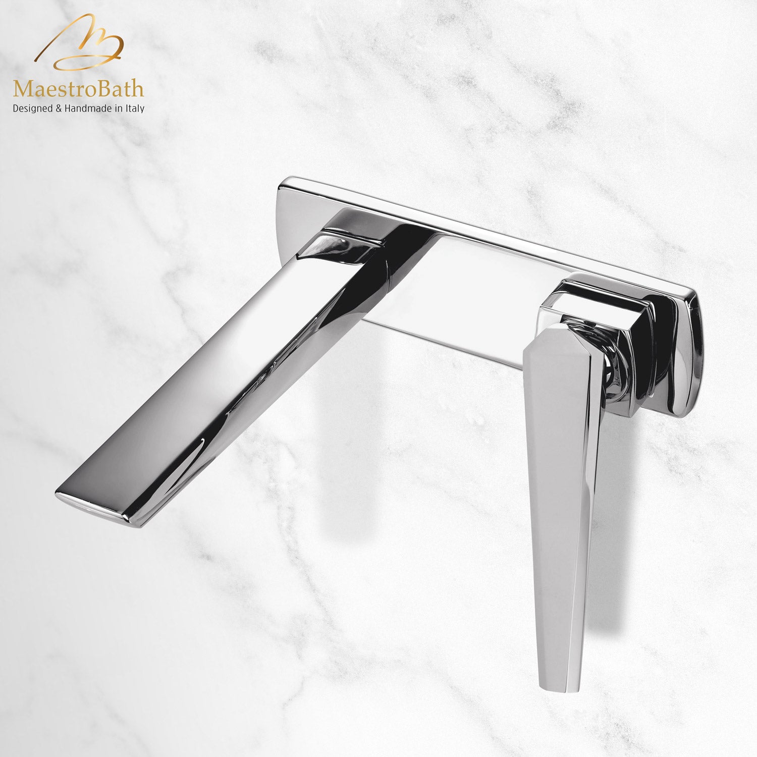 IKON Luxury Wall-Mount Bathroom Faucet | Polished Chrome #color_polished chrome
