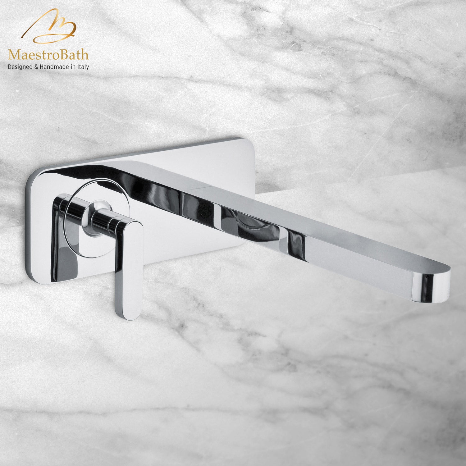 Modern Italian Wall-mount Bathroom Faucet | Polished Chrome #color_polished chrome