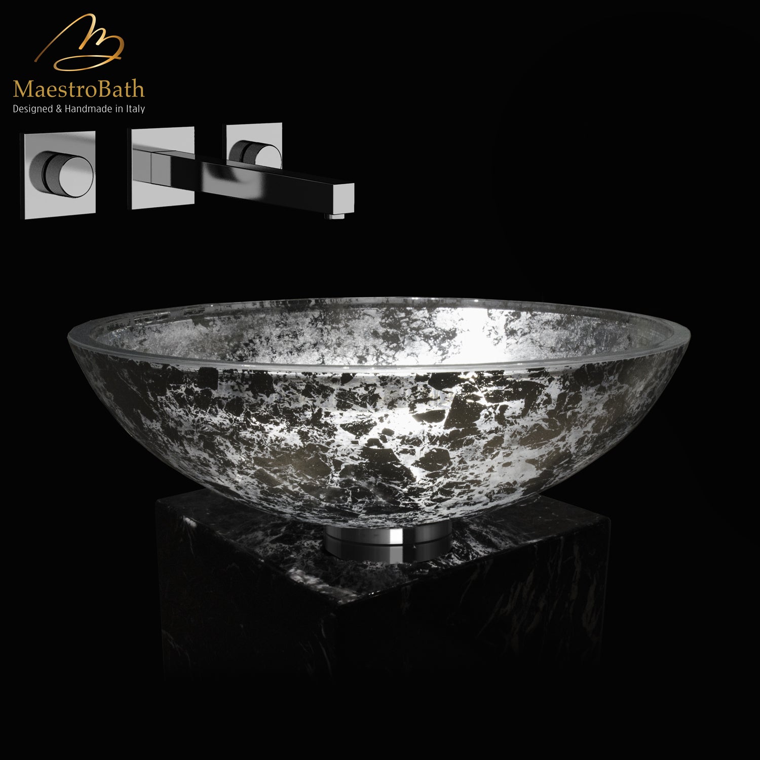 Moon Luxury Vessel Sink | Silver Leaf #color_silver leaf