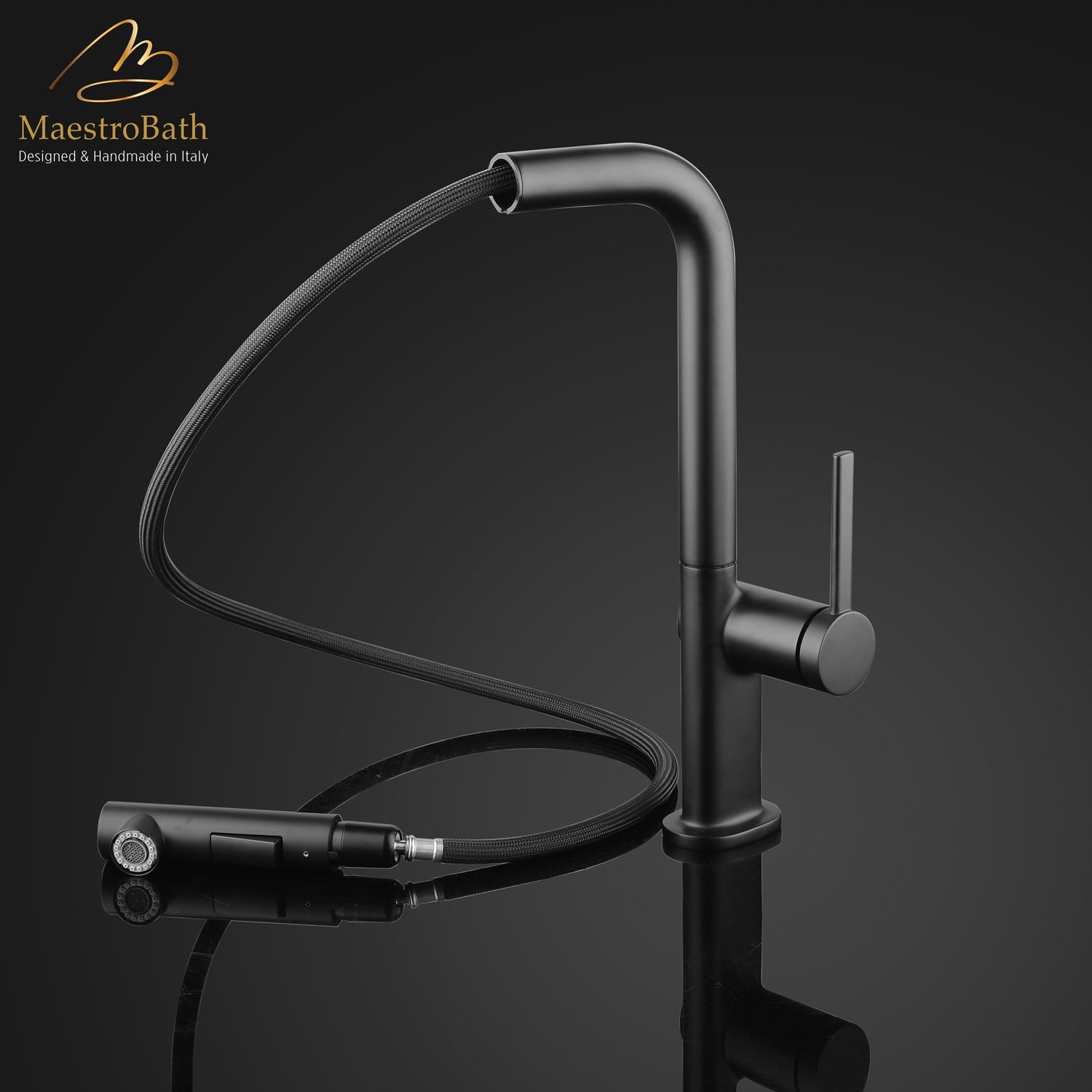 DESTRO Modern Kitchen Faucet With 2 Jets | Black #color_black