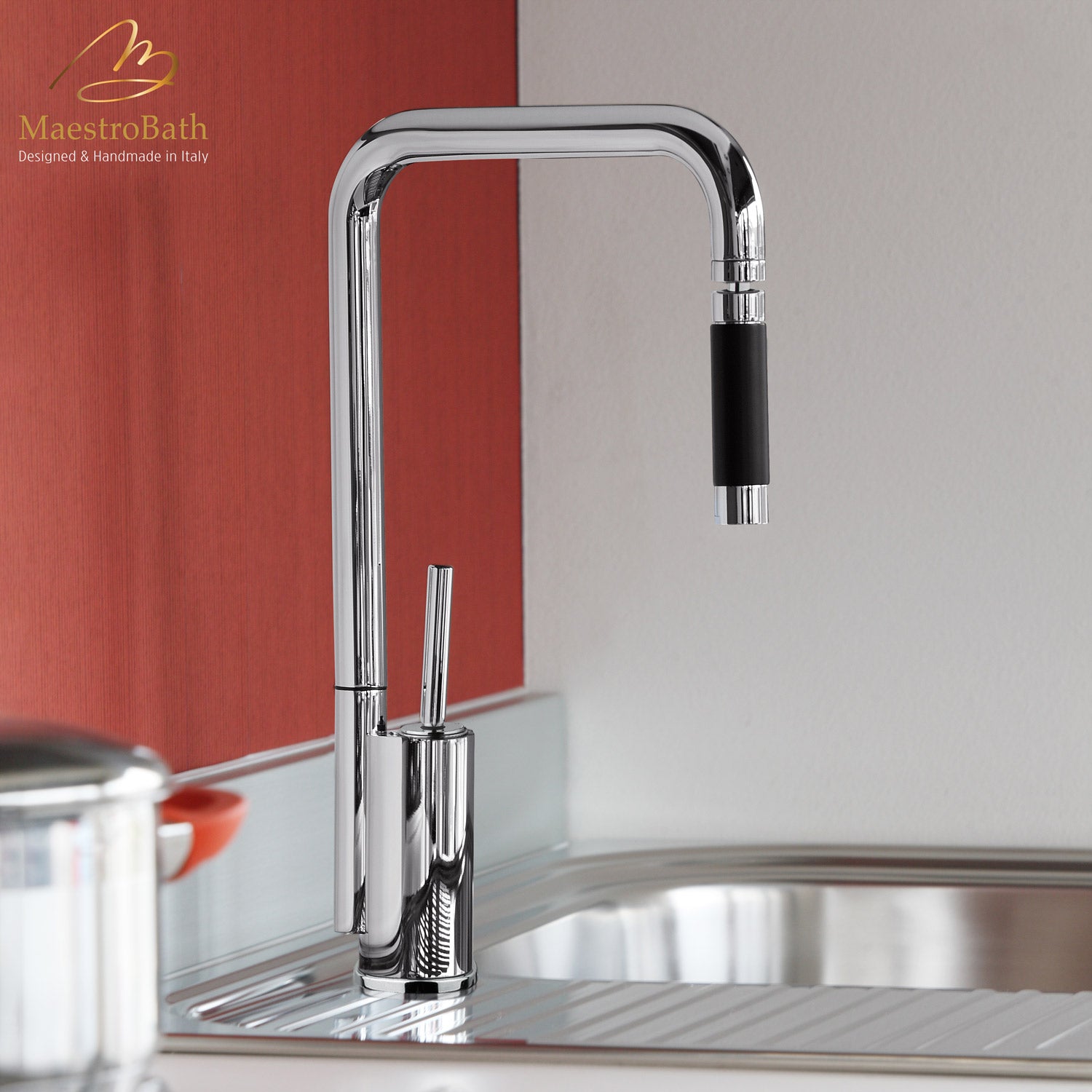 Bend Snake Chrome | Modern Kitchen Faucet with Orientable Head #color_polished chrome