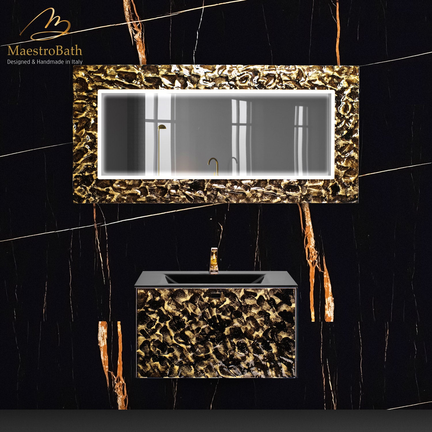 Luxury Murano Crystal Wallmount Bathroom Vanity #Size_32"