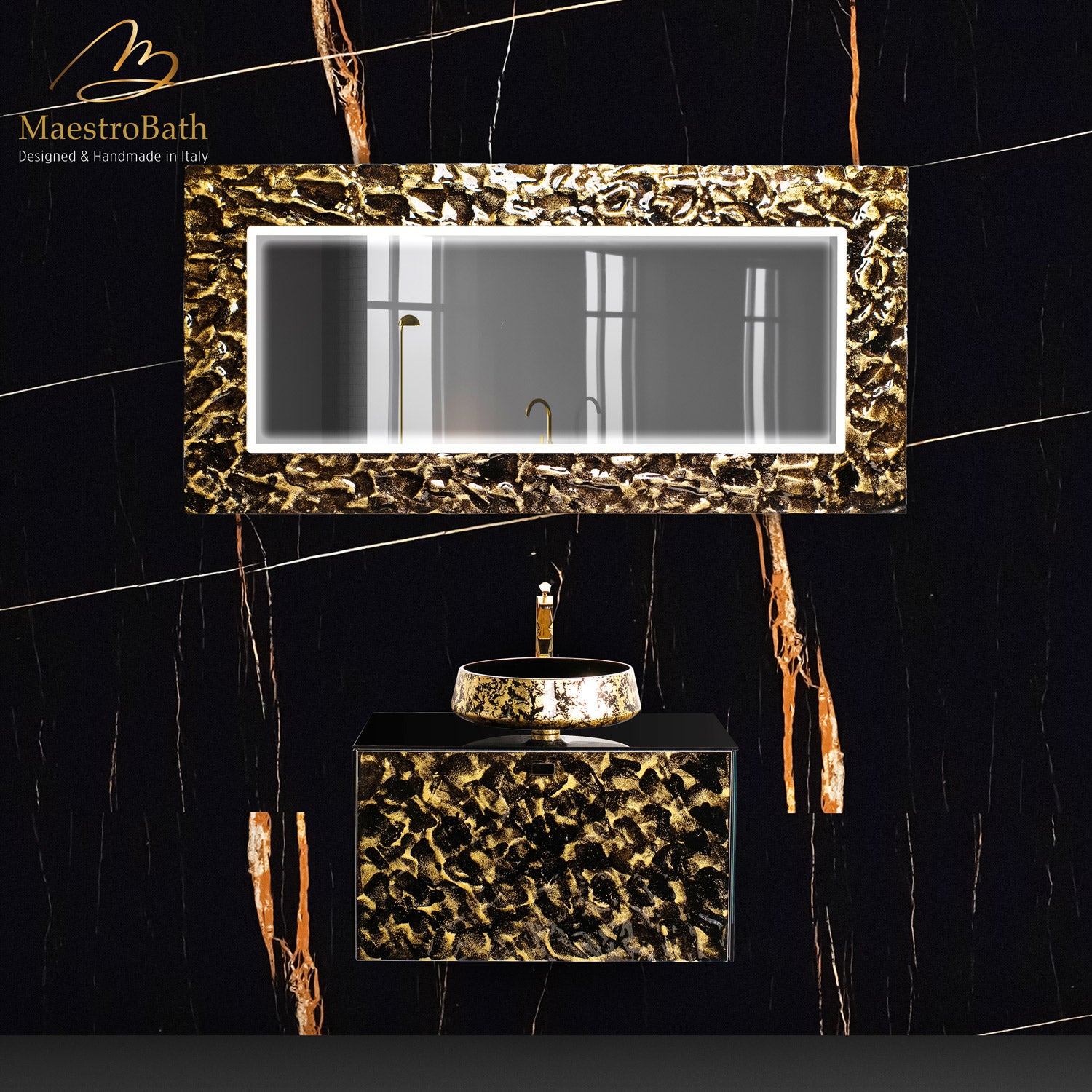 Luxury Murano Crystal Wallmount Bathroom Vanity #Size_32"