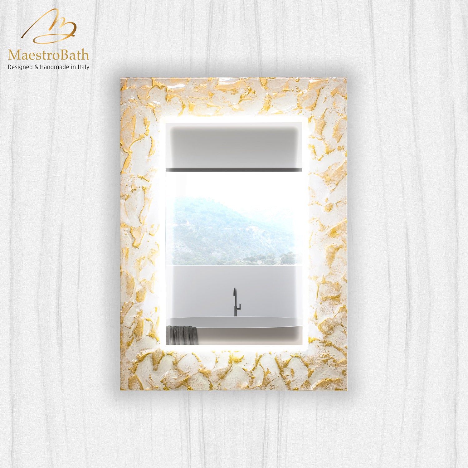 Artistic Luxury Mirror | White and Gold #color_white and gold