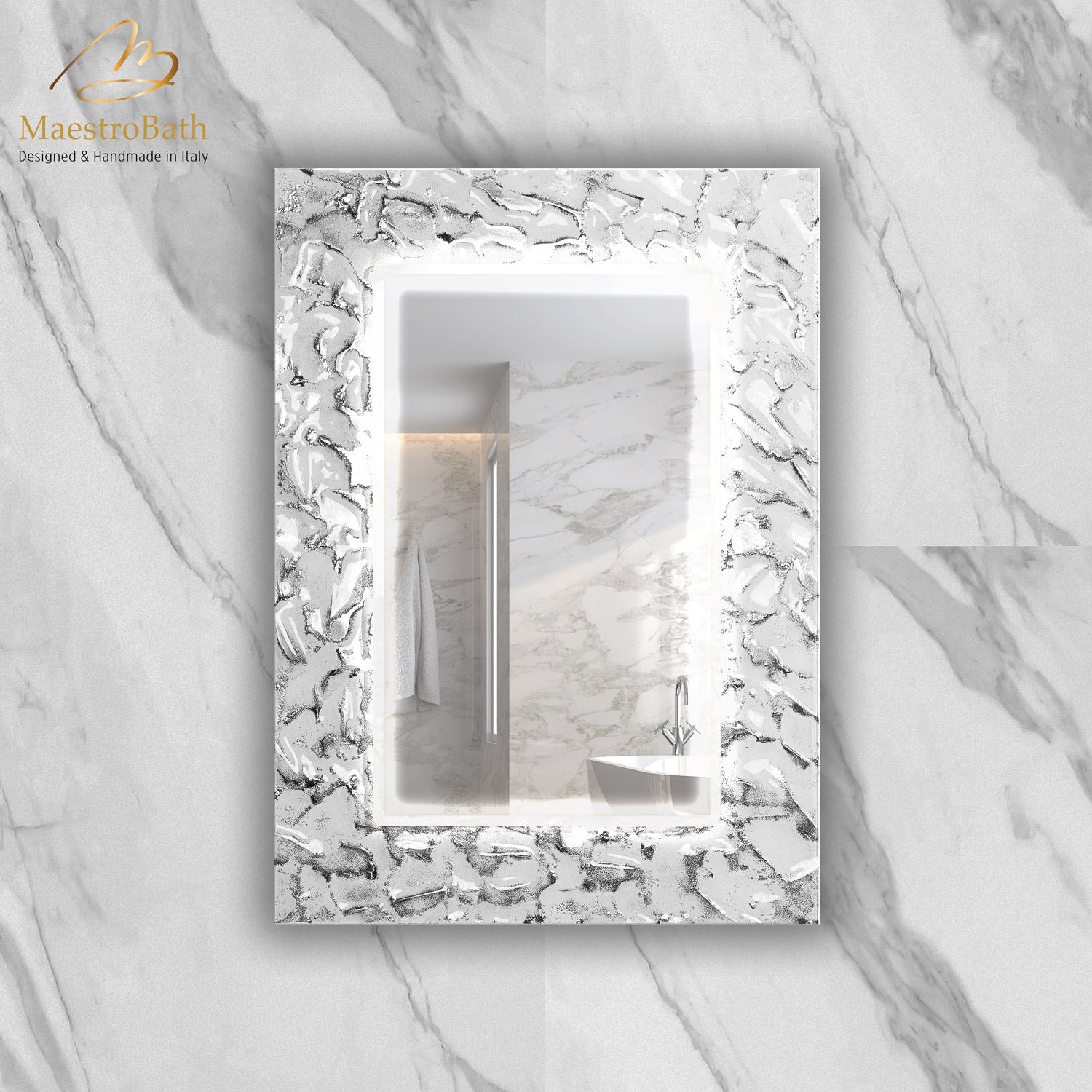 Artistic Luxury Mirror | White and Silver #color_white and silver