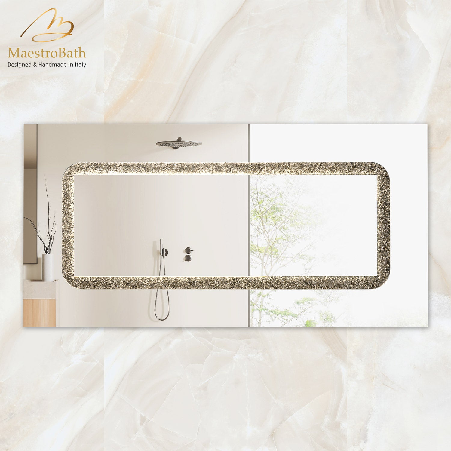 Cristallo Luxury Double Vanity Mirror | Bronze #color_bronze