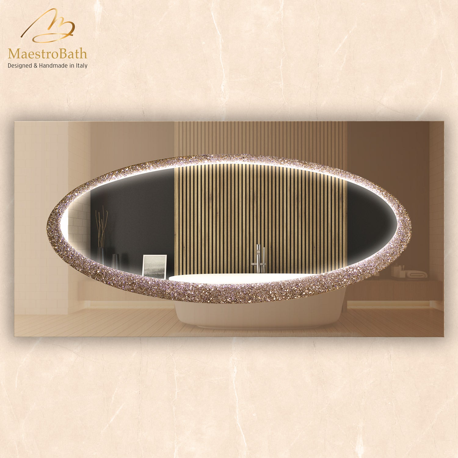 Lucent Luxury Crystal Double Vanity Mirror | Bronze #color_bronze