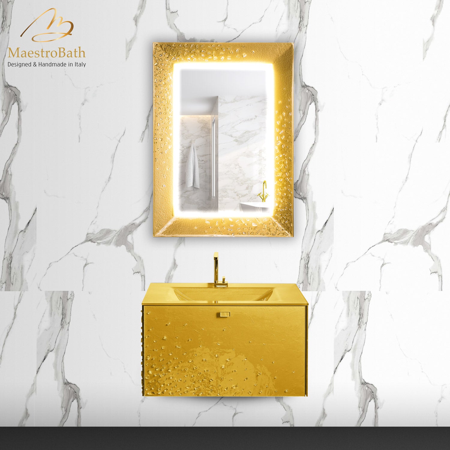 Luxury Crystal Wallmount Bathroom Vanity #Size_32"
