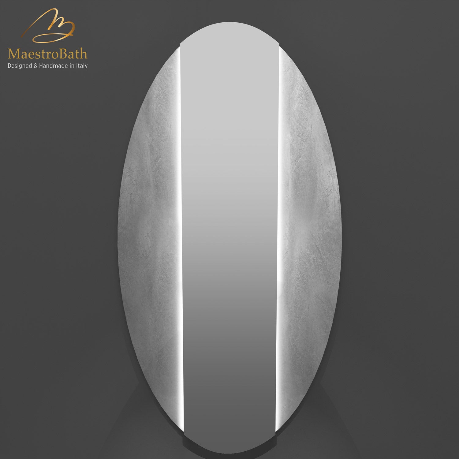 Ruffle Luxury LED Backlit Mirror | Silver Leaf #color_silver leaf