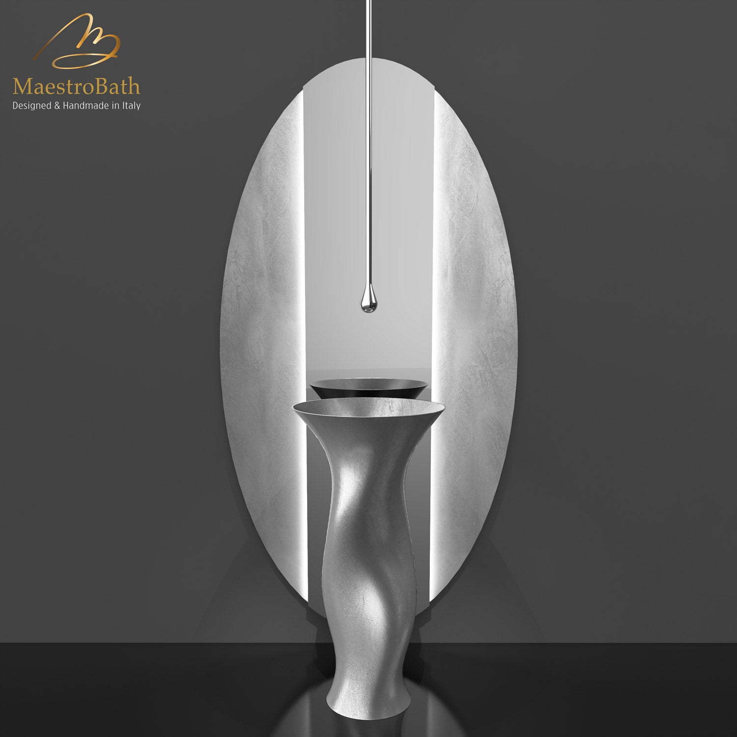 Ruffle Luxury LED Backlit Mirror | Silver Leaf #color_silver leaf