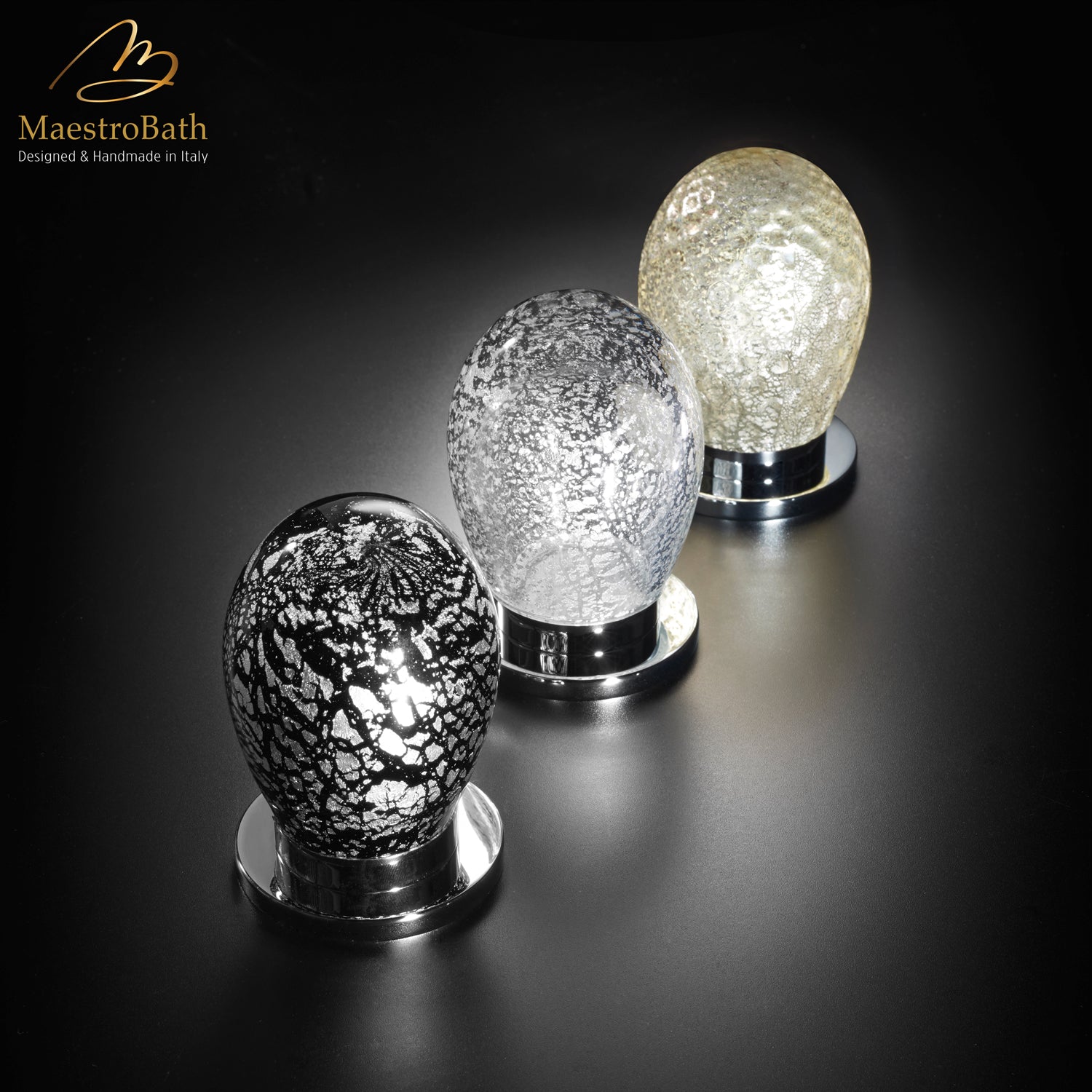 MURANO 3 Hole Luxury Bathroom Faucet #color_black and silver