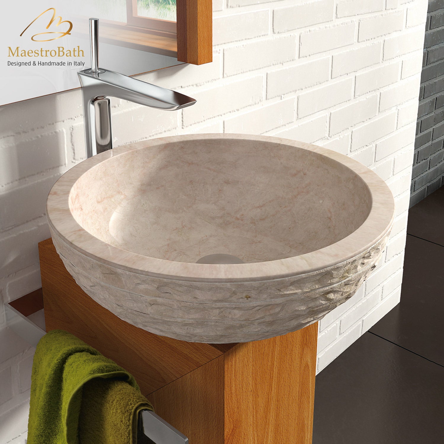 Designer Stone Sink #color_beige