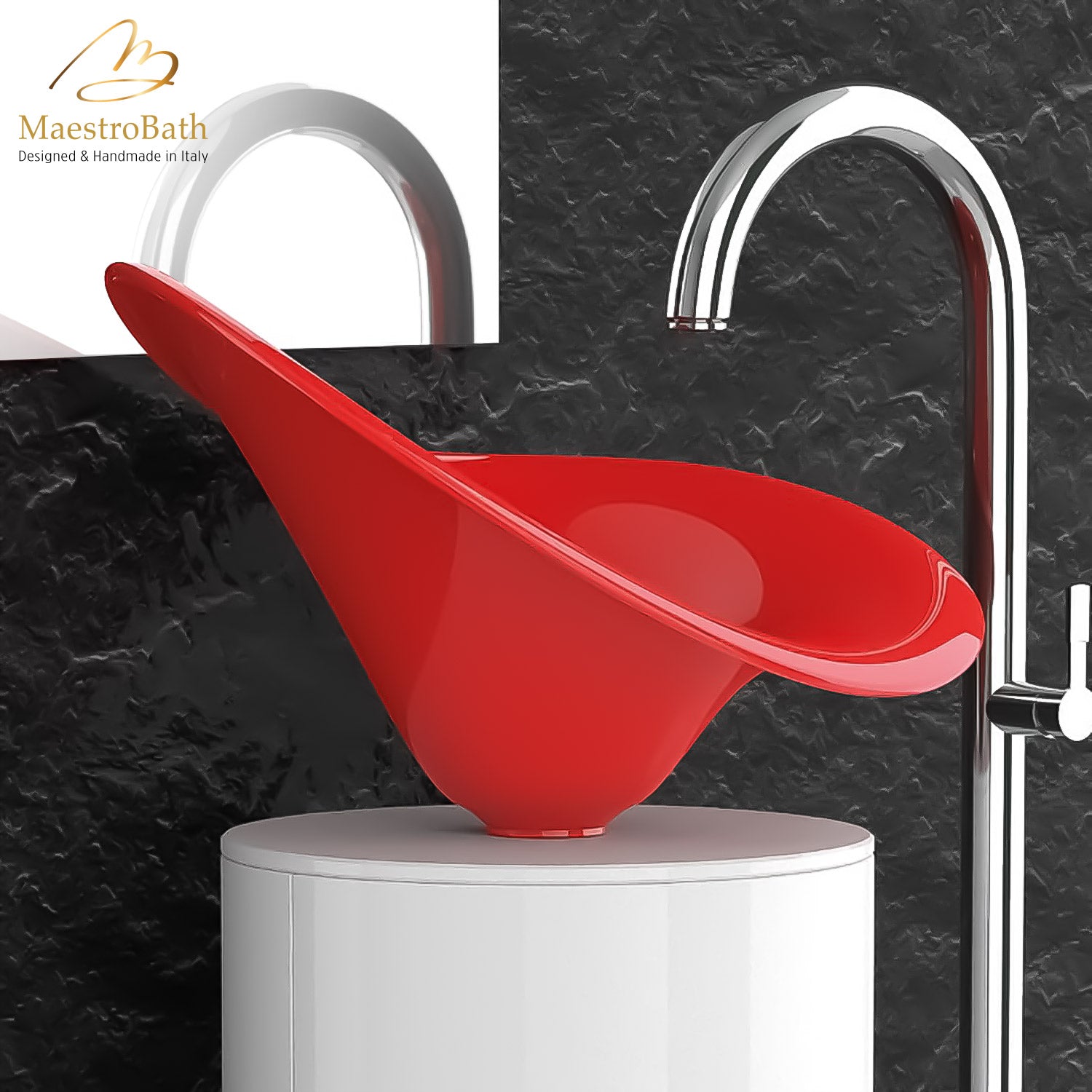 Calla Lilly Red Ultra Modern Bathroom Sink #color_red