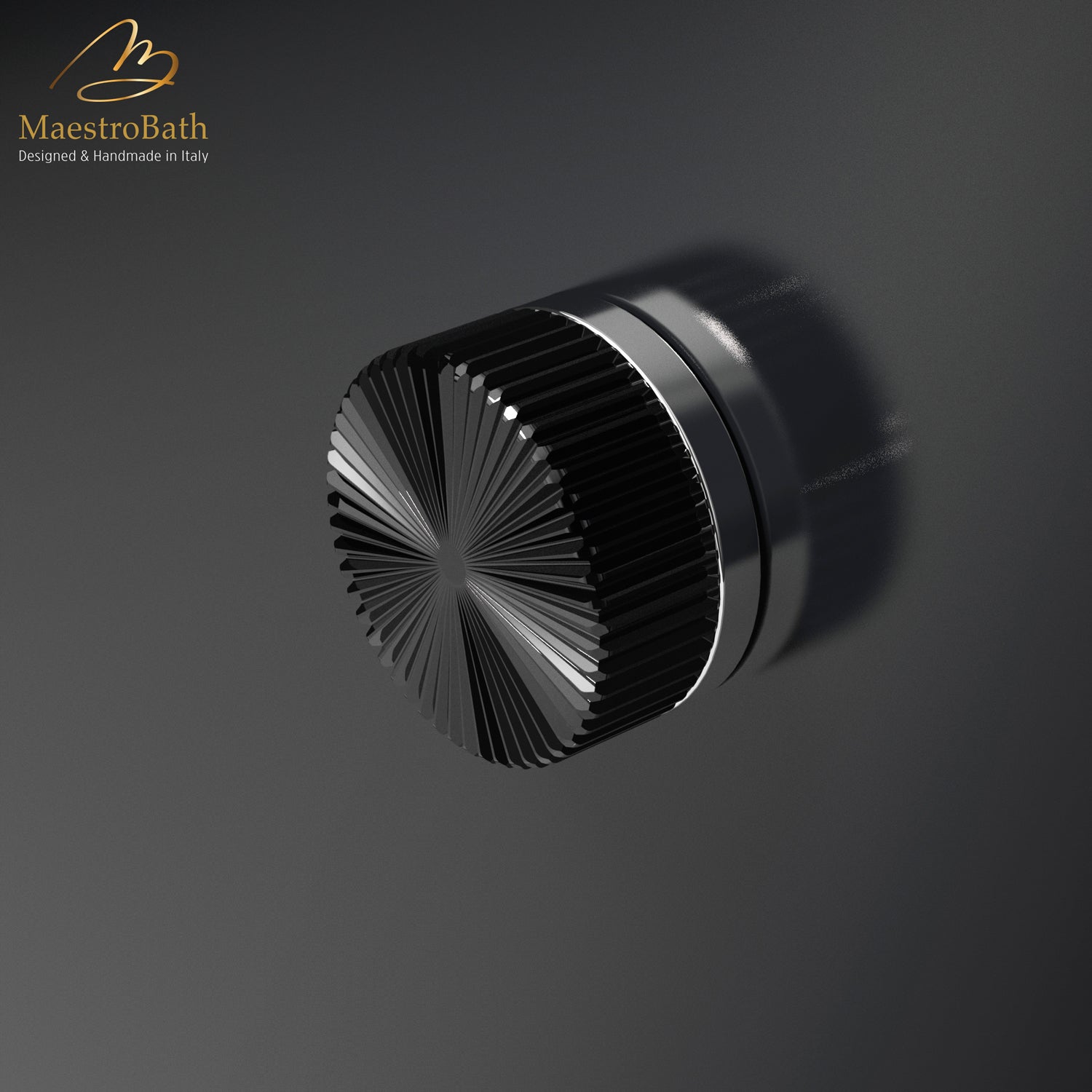 Fiore Crystal Door Knob | Black/Chrome