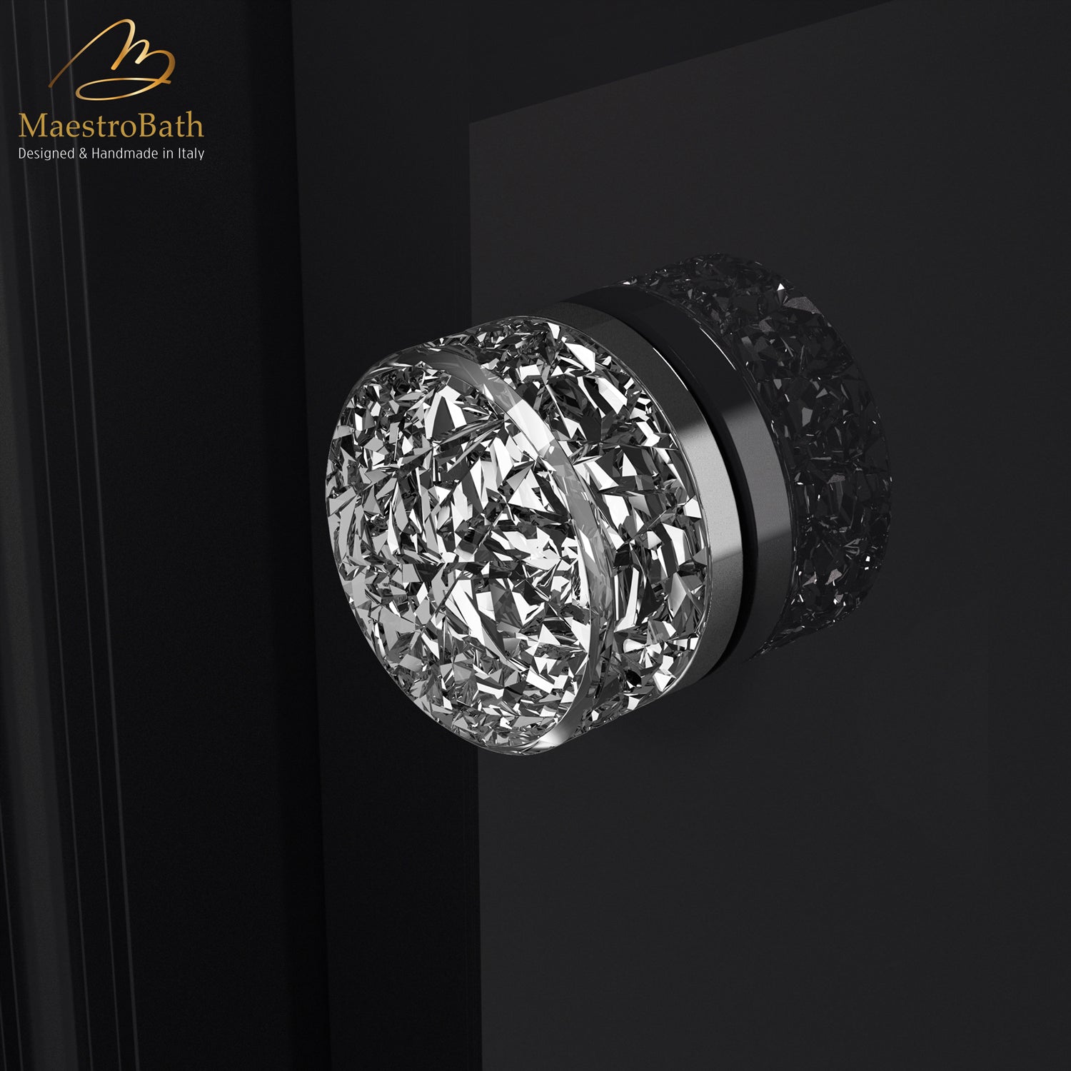 Miraggio Crystal Door Knob | Clear/Chrome