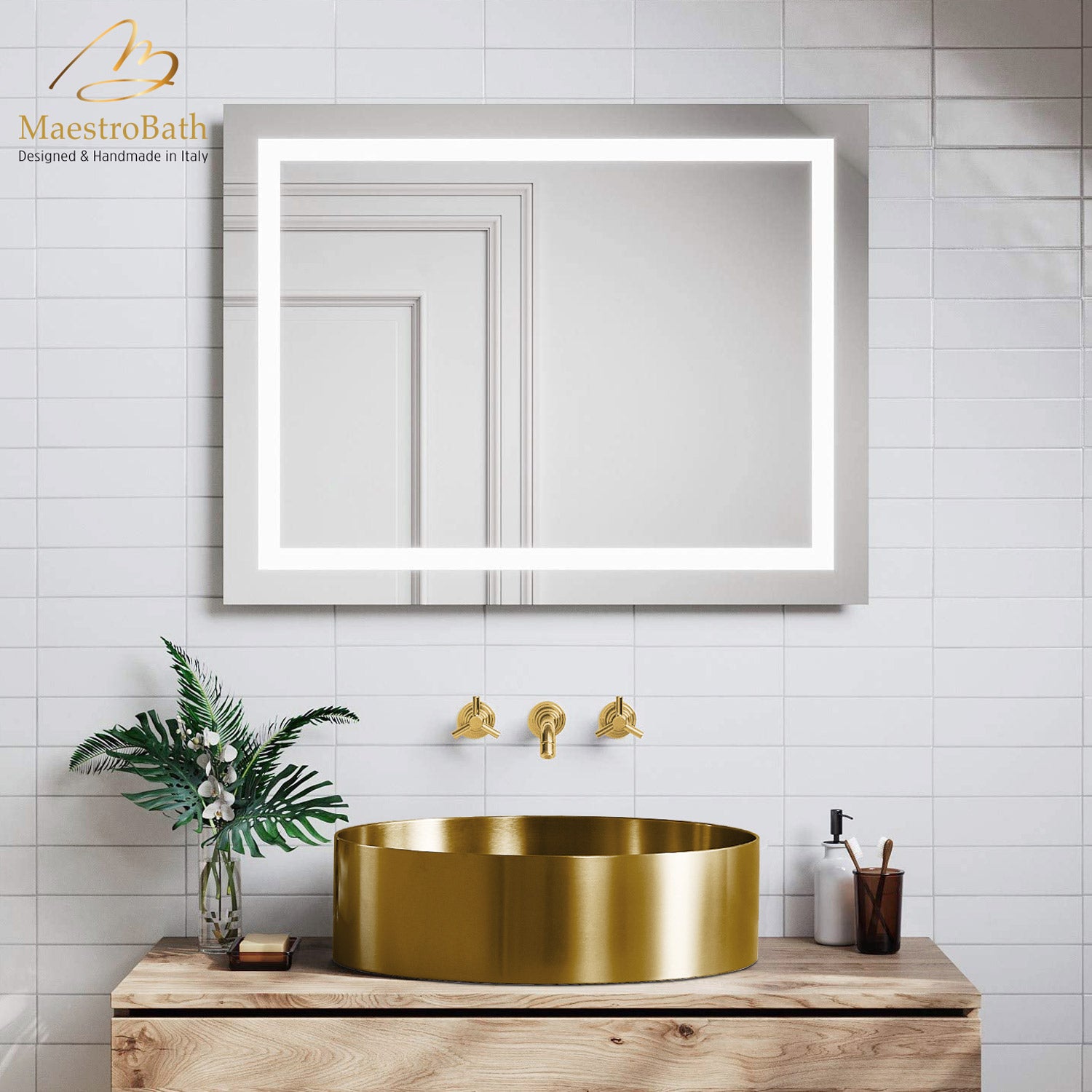 Modern Round Vessel Sink #color_brushed gold